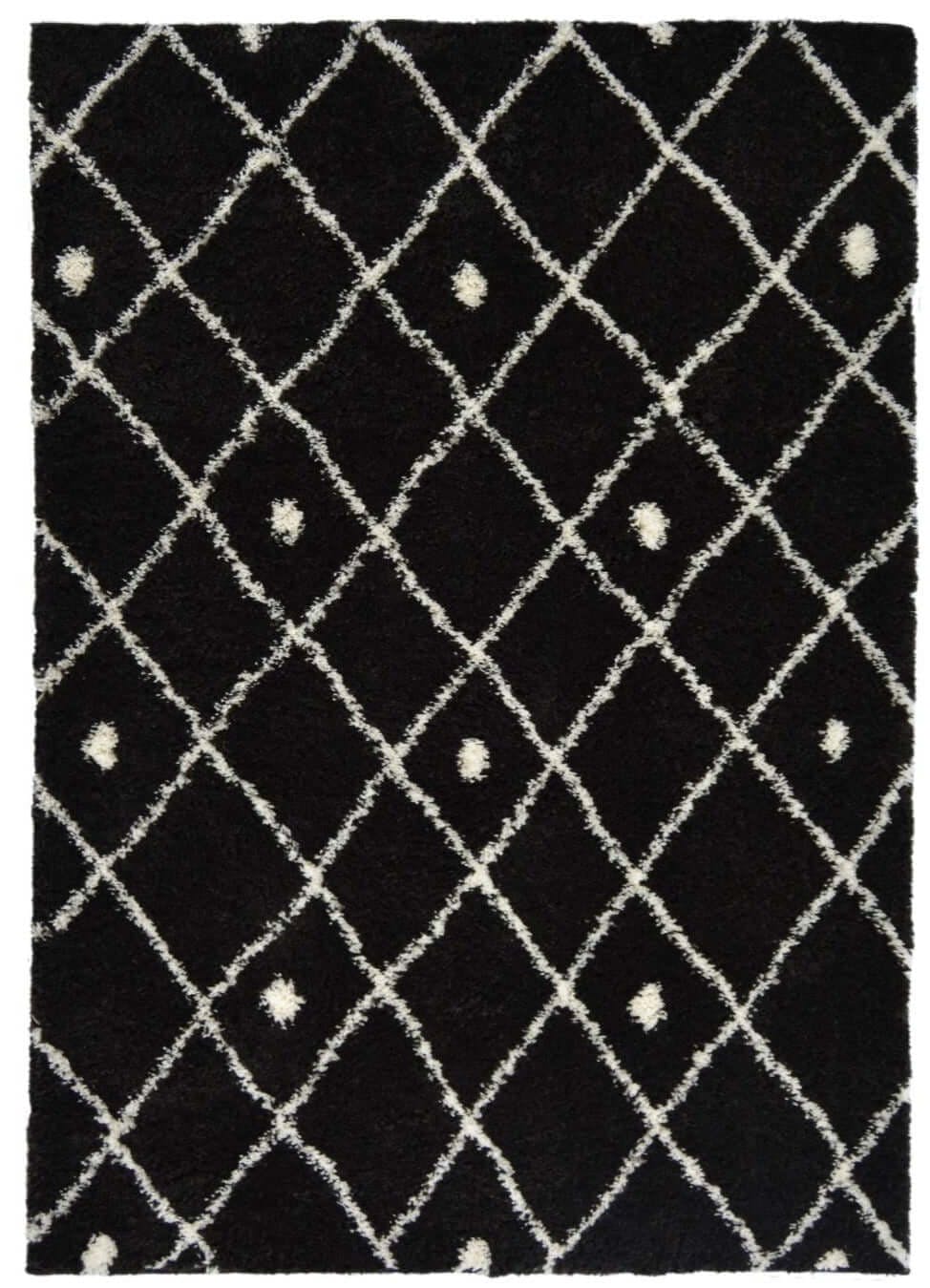 Rackhams Black Snug Nomadic Shaggy Rug - 200X290 Cm