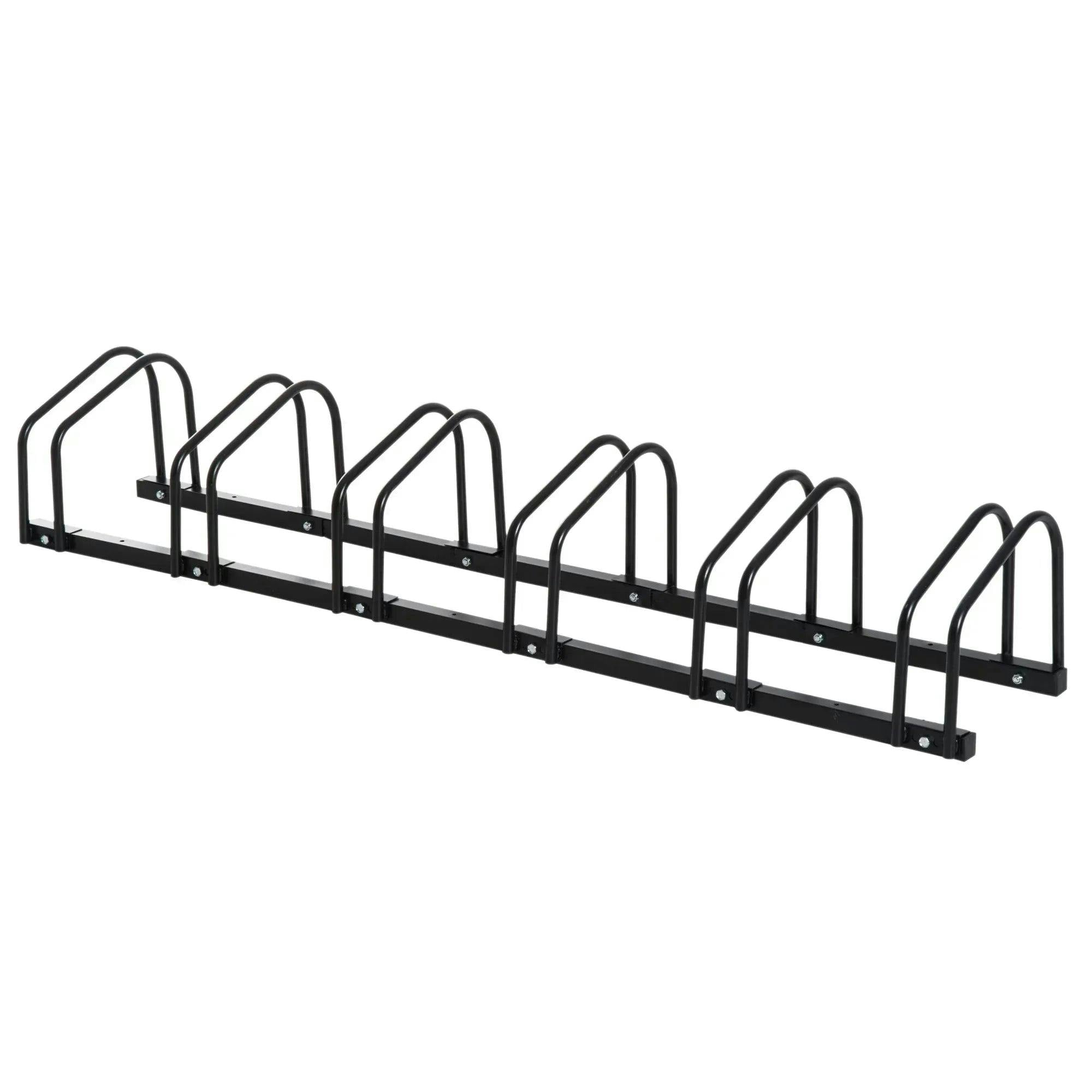 Bobobiy Black Bike Stand Parking Rack Floor Or Wall Mount Bicycle Cycle Storage Locking Stand 179L X 33W X 27H (6 Racks, )