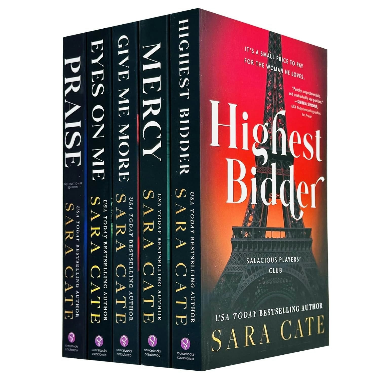 Sourcebooks Casablanca Women's Salacious Players Club Series 5 Book Set (Praise, Eyes On Me, Give Me More, Mercy, Highest Bidder)