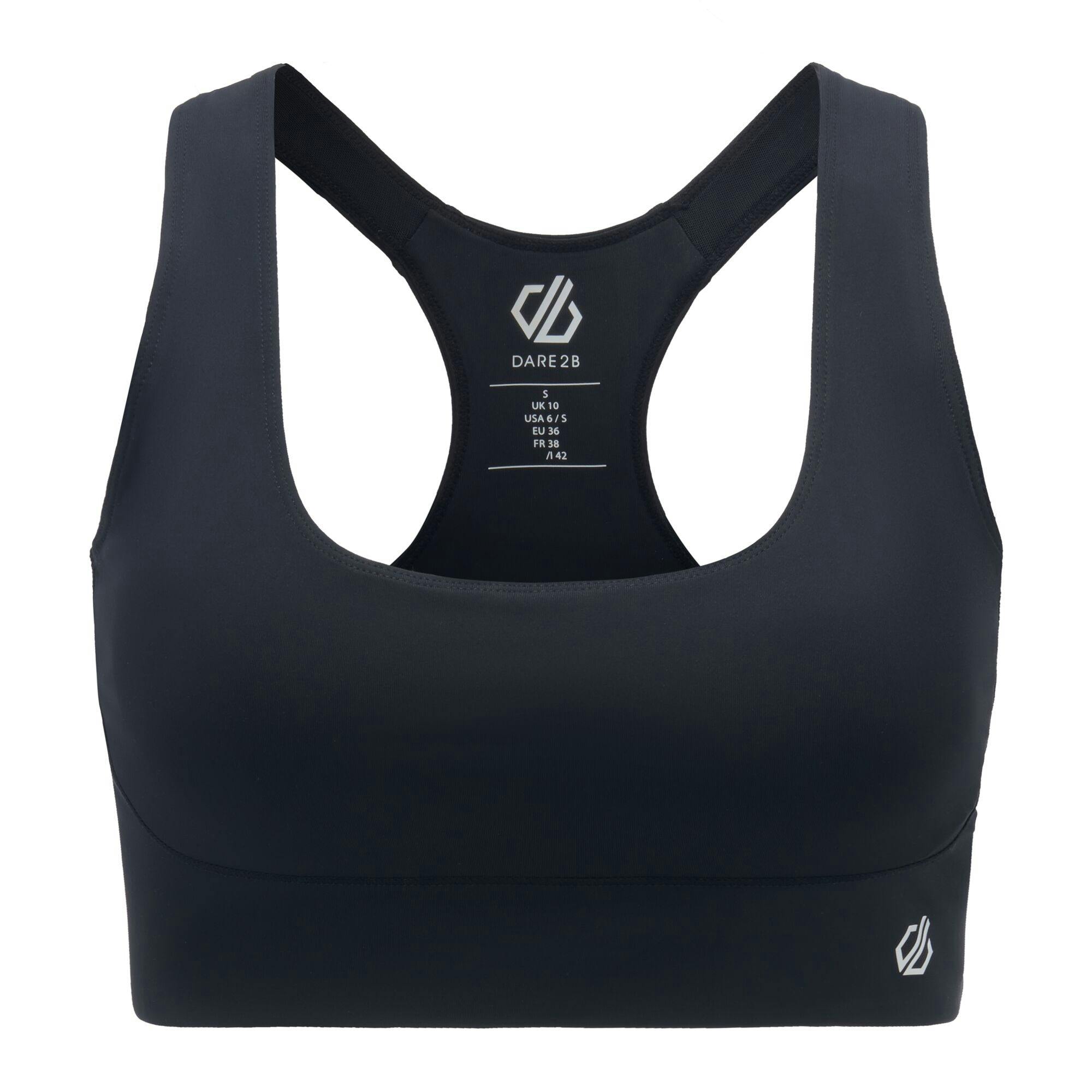 Dare 2B Women's Black Influential Sports Bra - Xl - 82% Recycled Polyester/18% Elastane