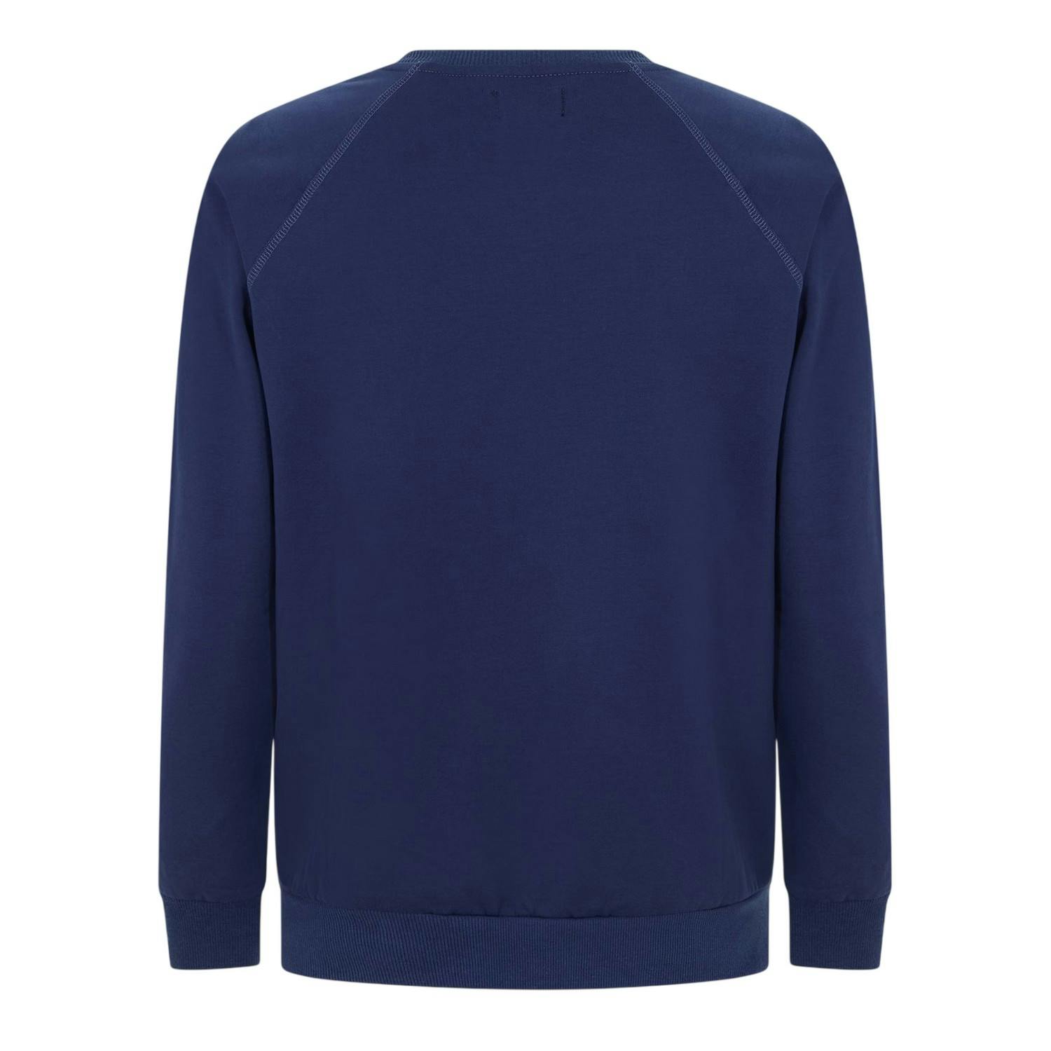 Aquascutum Men's Crest Raglan Sweatshirt - Navy - S - Navy - 95% Cotton/5% Elastane