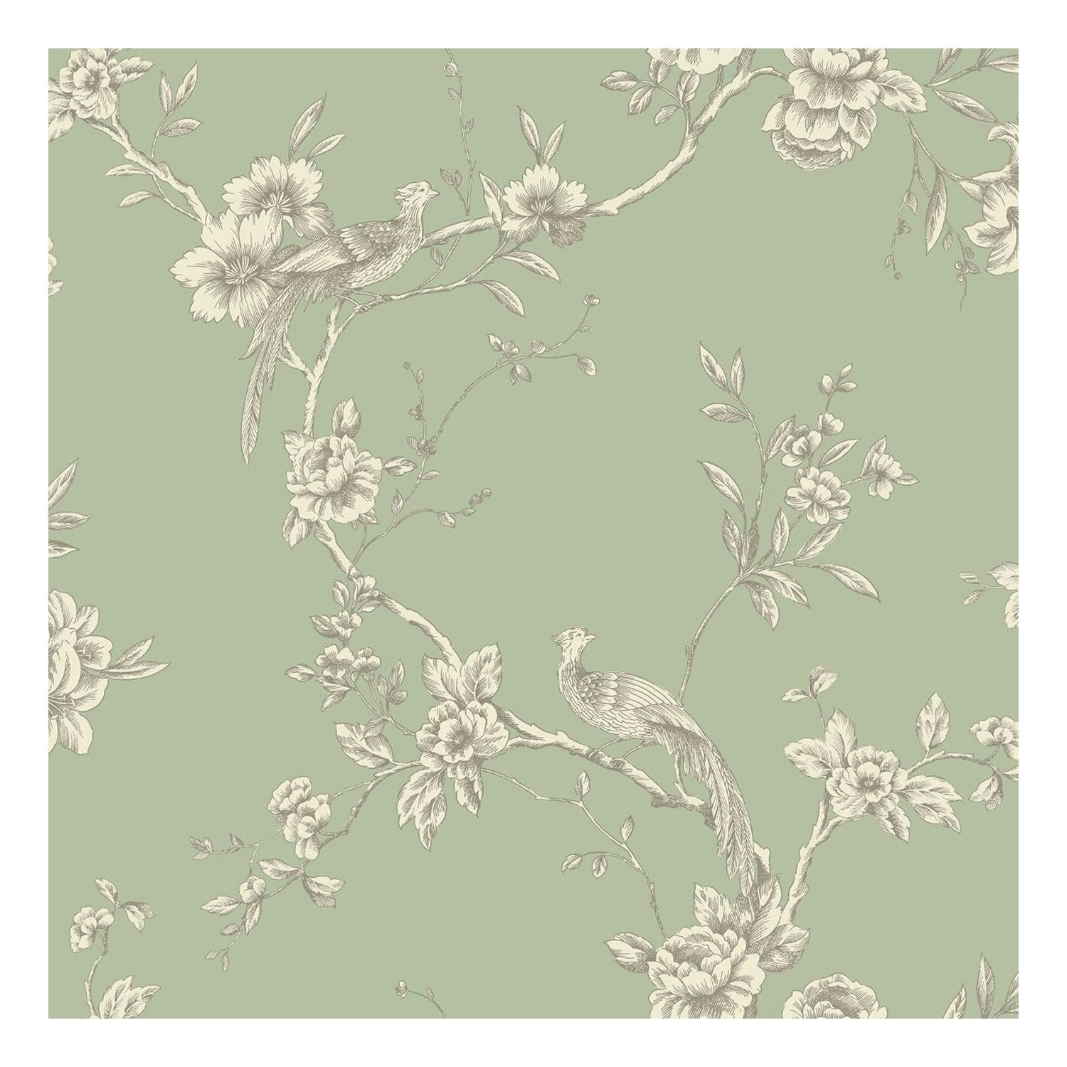 Rackhams Green Chinoise Wallpaper - Sage - 10M X 0.53M - Sage