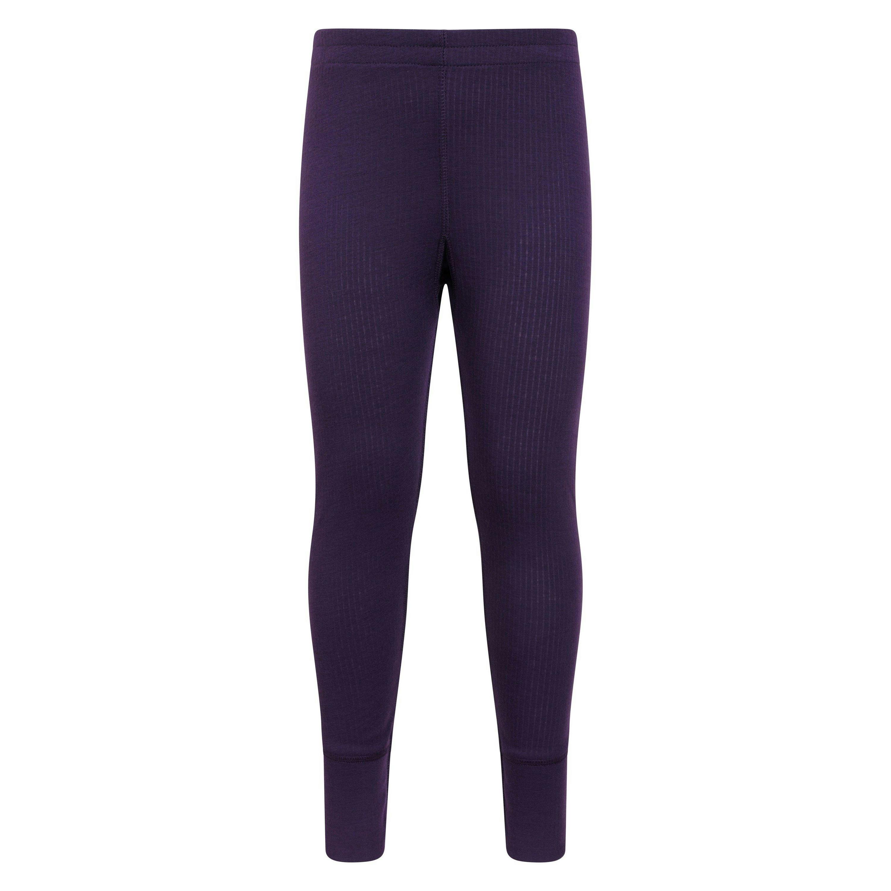 Mountain Warehouse Dark/Purple Kids Talus Thermal Bottoms - 13 Years - 100% Polyester