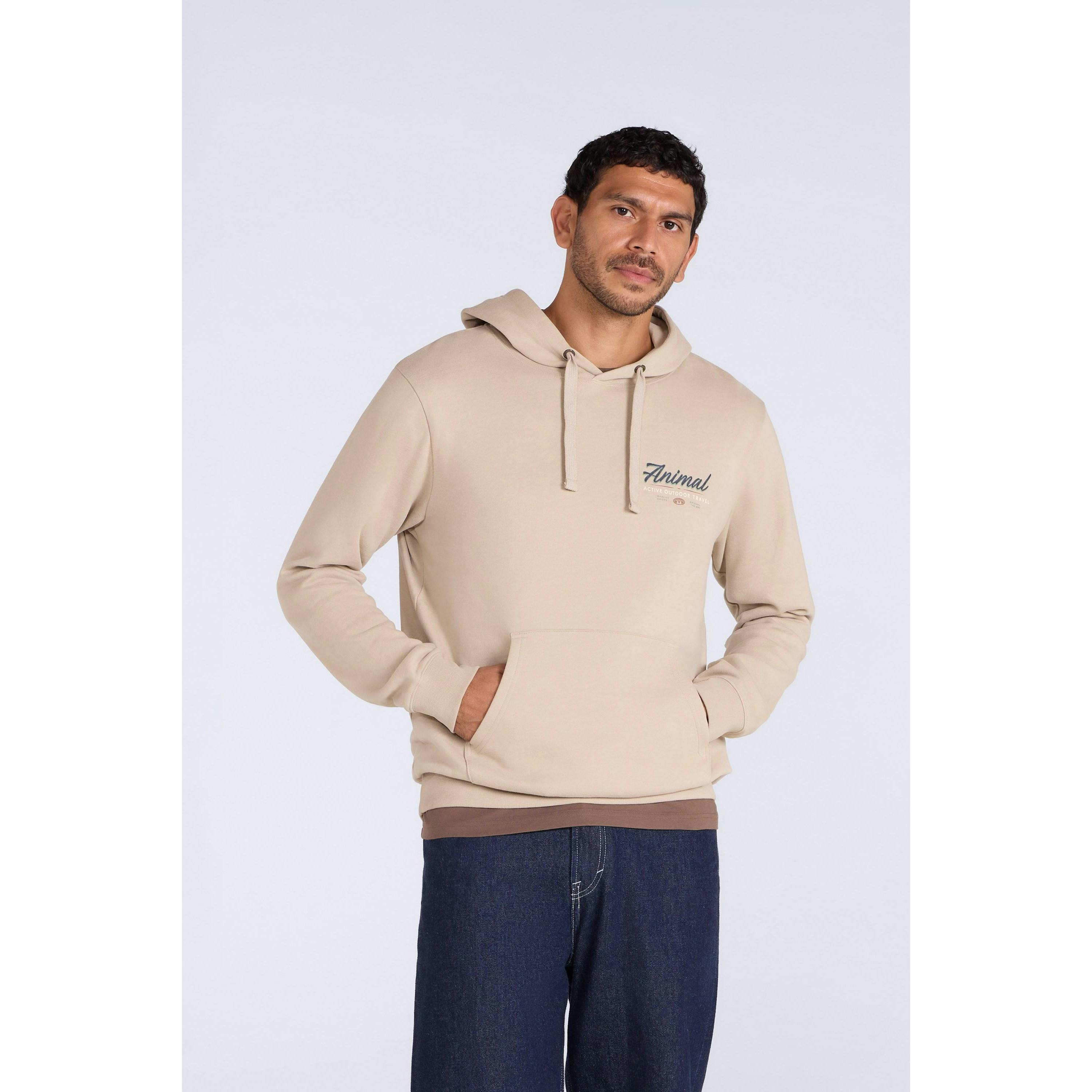 Mountain Warehouse Men's Dark/Beige River Organic Hoodie - Xs - 100% Organic Cotton