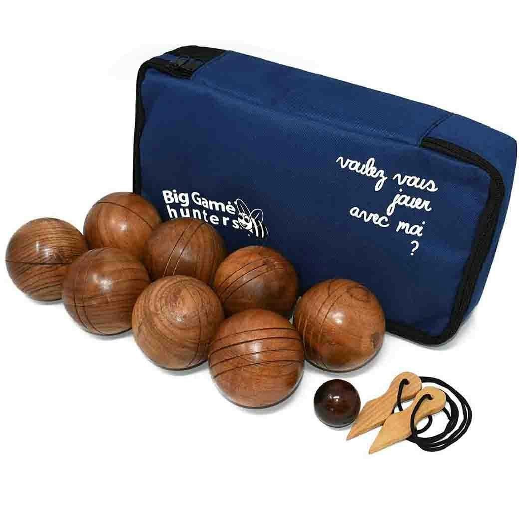 Big Game Hunters Wooden Boules Set - Pétanque - Deluxe Game Set