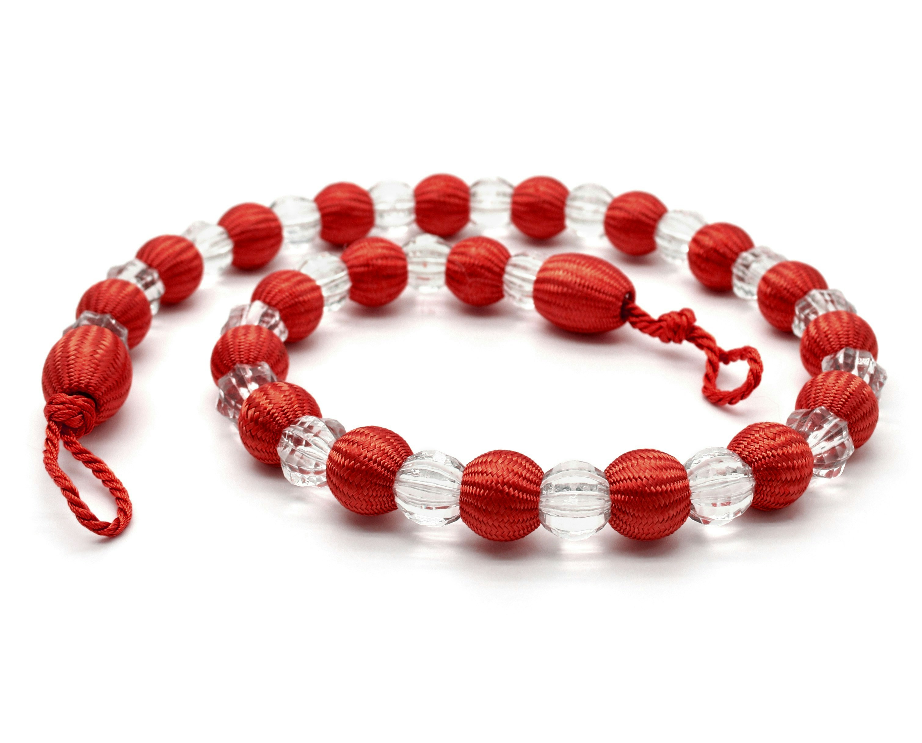 Intimates Red Crystal Beaded Curtain Tie Back Pair