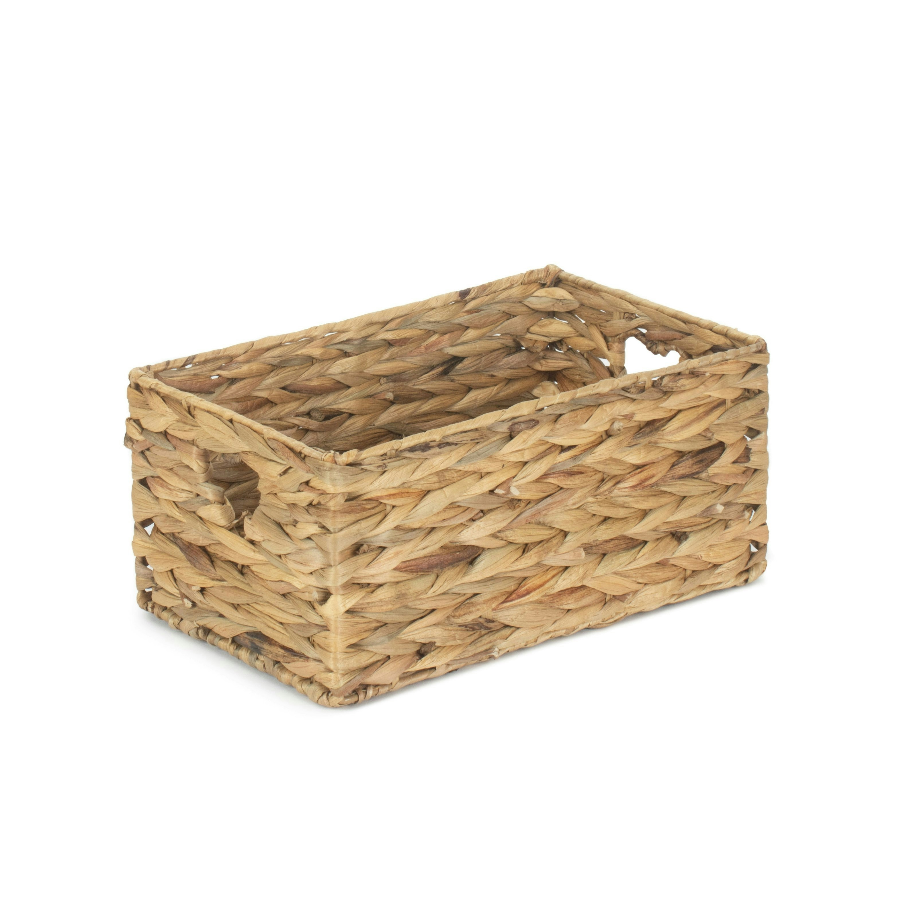 Red Hamper Shallow Water Hyacinth Storage Basket - Small