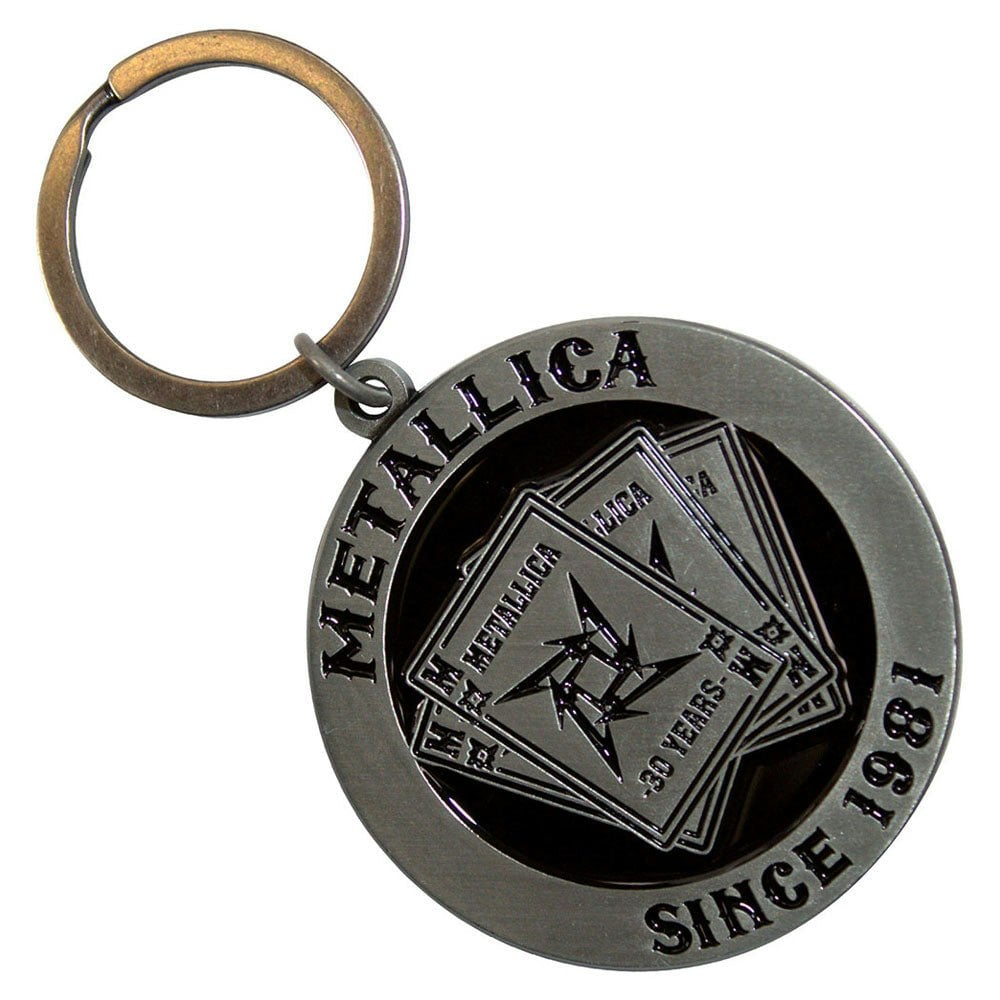 Paradiso Clothing Silver Metallica 30Th Anniversary Playing Card Keyring Keychain