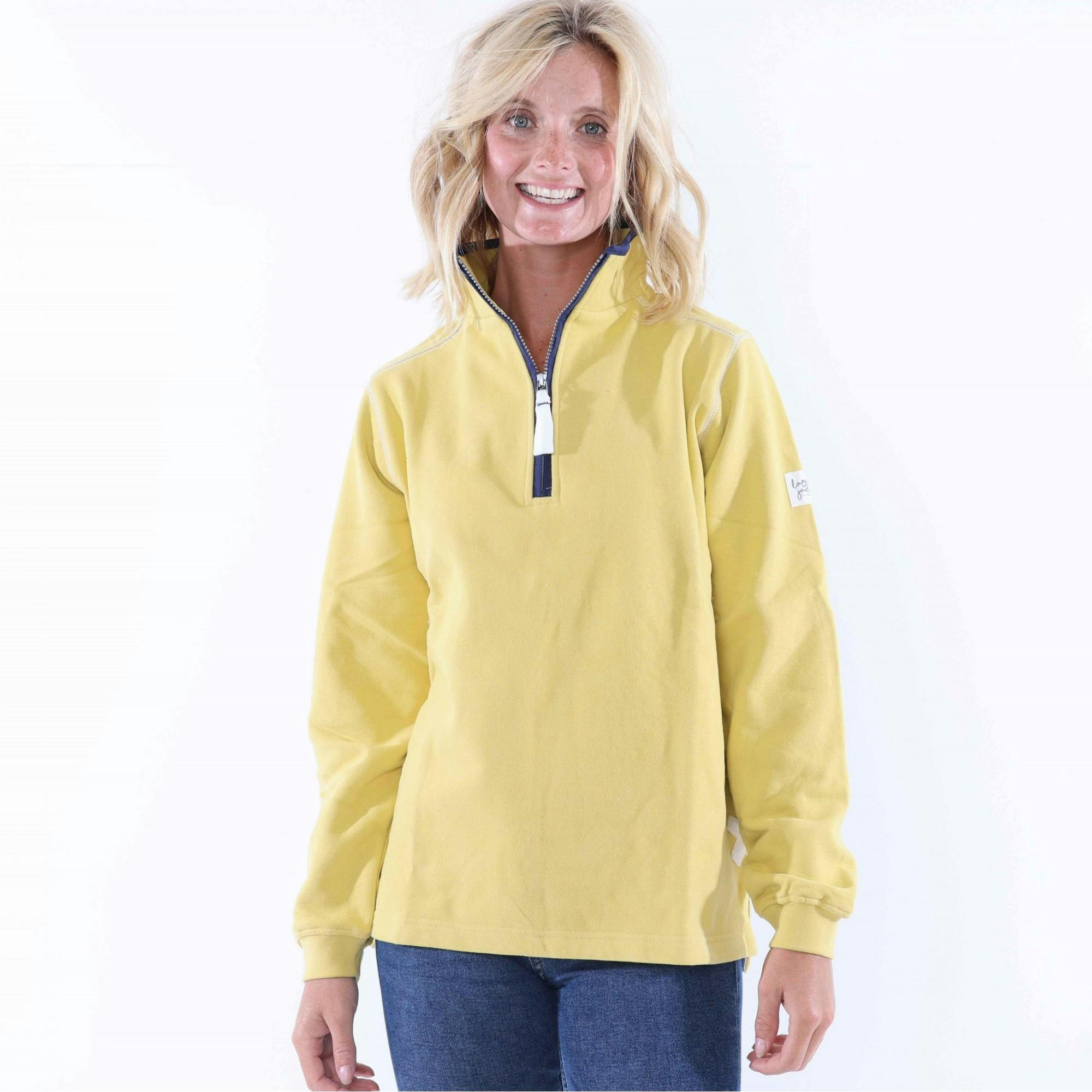 Lazy Jacks Women's Quarter Zip Sweatshirt - Lemon - Lemon - 3XL - 100% Cotton