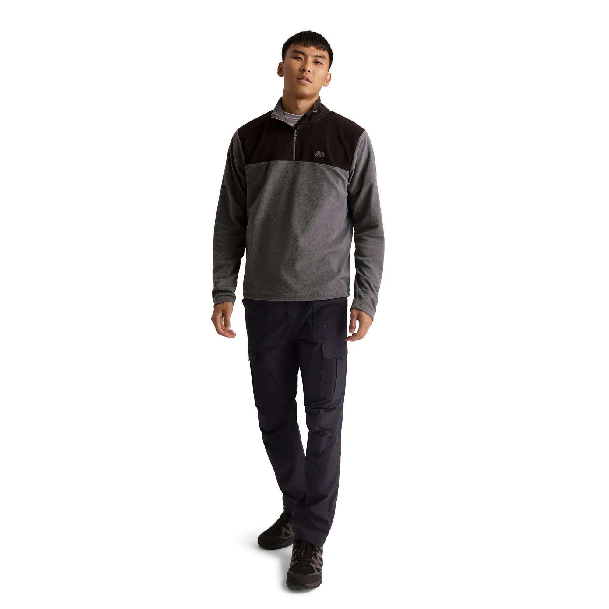 Trespass (S, Carbon) Mens Curtiston At100 Fleece Top - Image 2