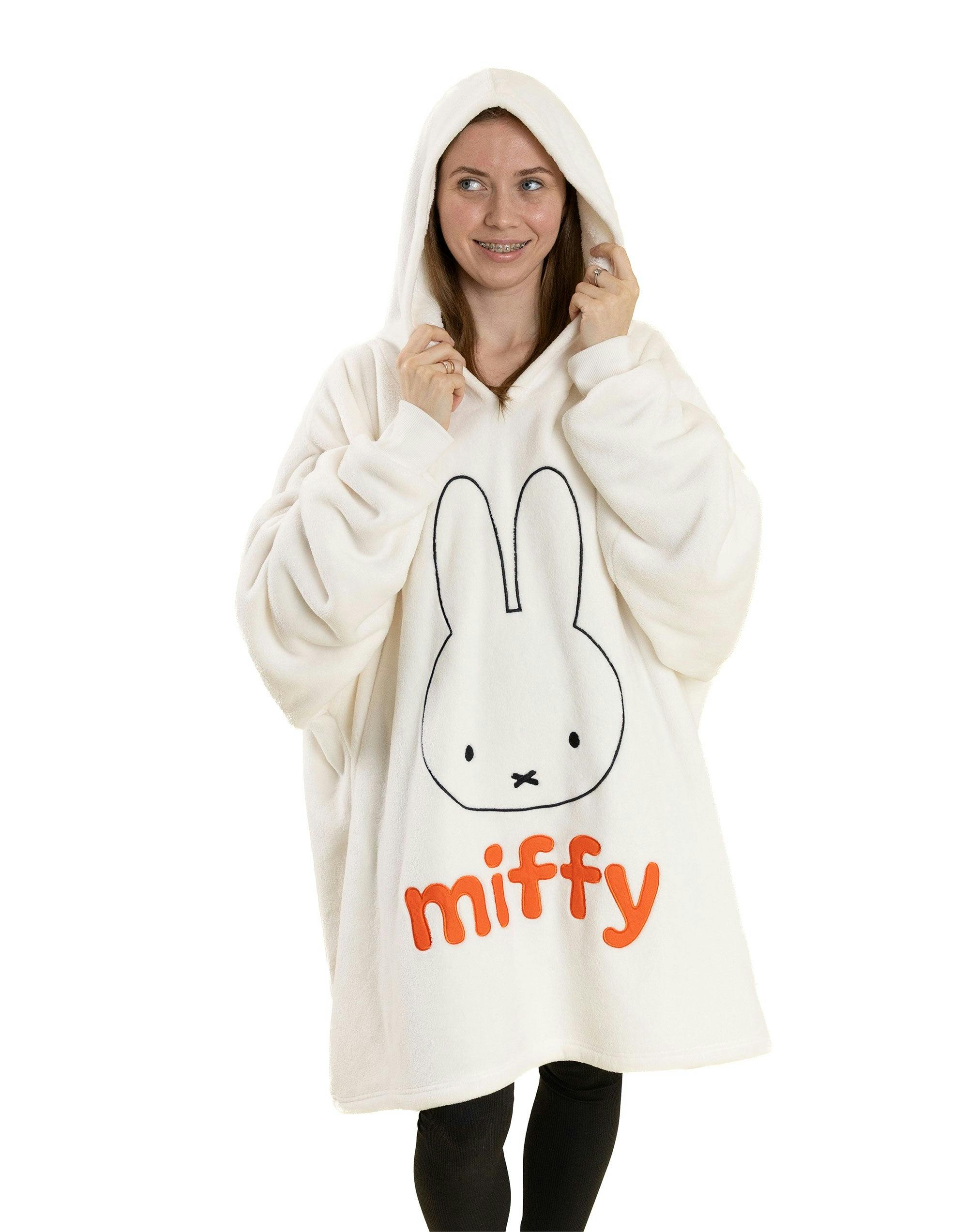 Vanilla Underground Women's White Miffy Face Blanket Hoodie (One Size)