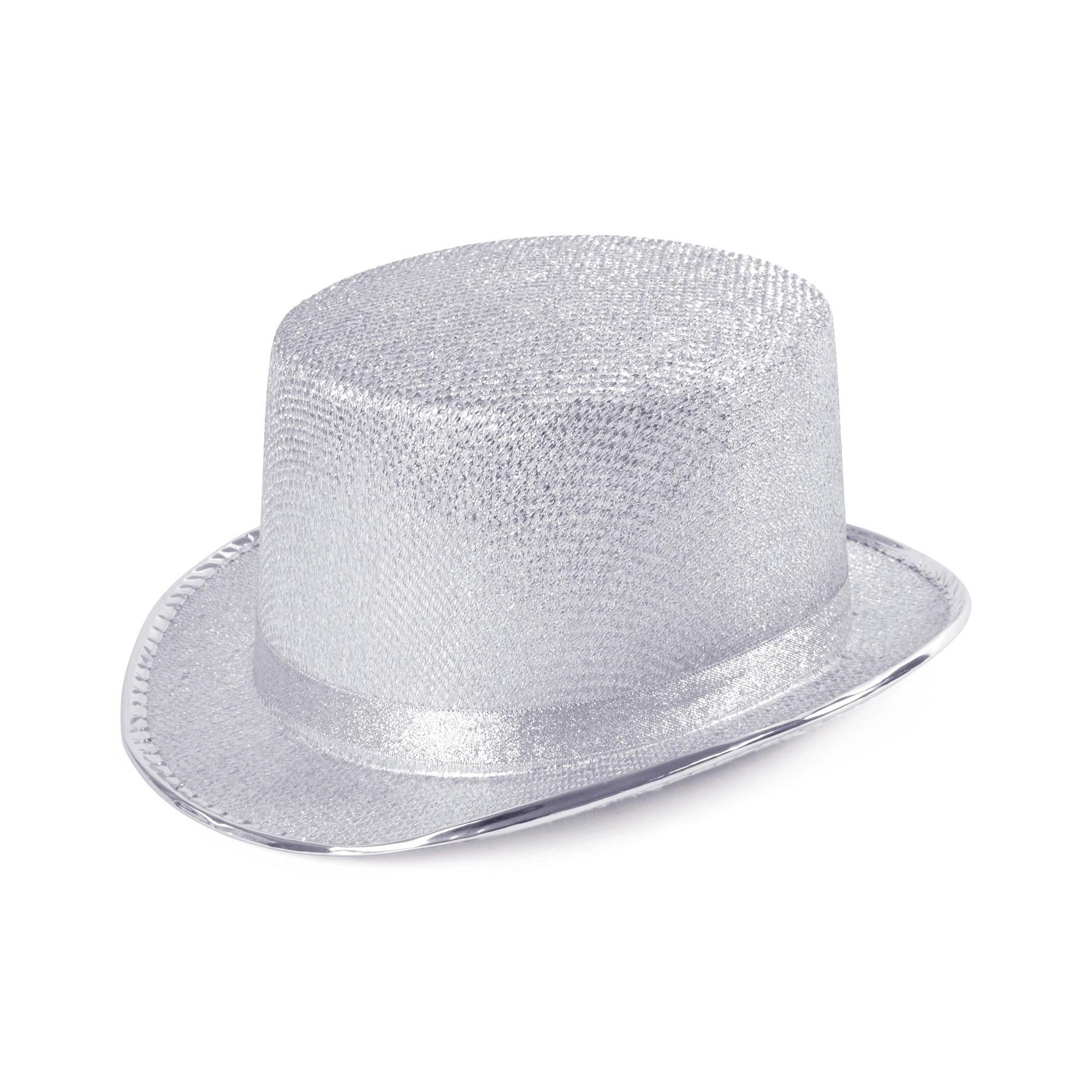 Bristol Novelty Unisex Silver Shiny Top Hat - One Size