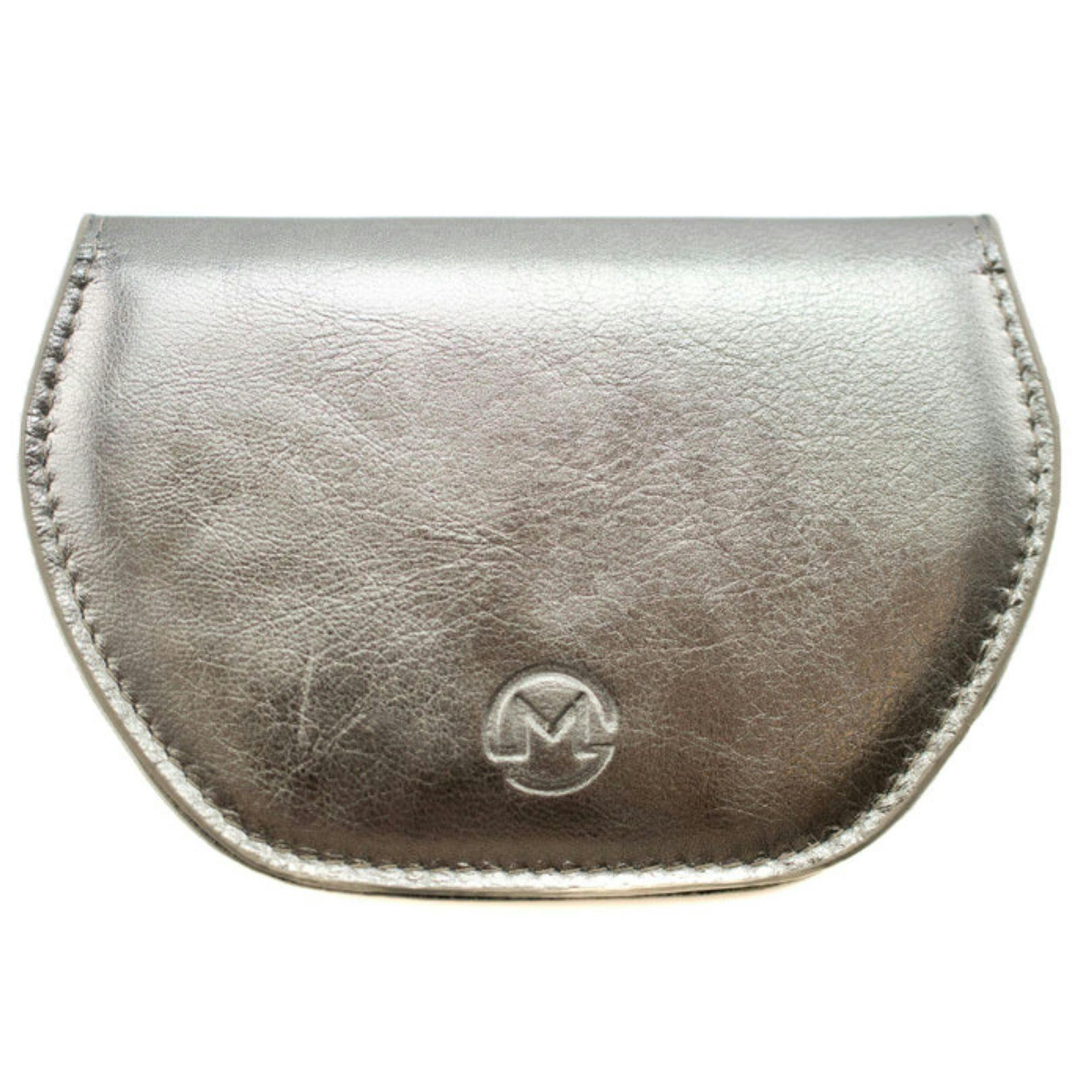 Mala Leather Light Super Slim Magnetic Leather Glasses Cover Case - Pewter