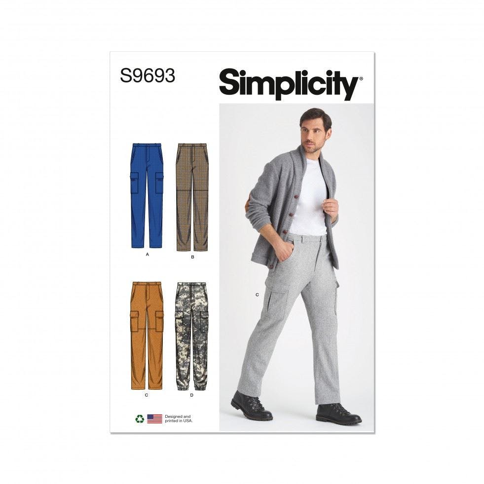 Simplicity Men's Sewing Pattern 9693, Trousers For Aa (34-36-38-40-42) - Intermediate - Aa (34-36-38-40-42)