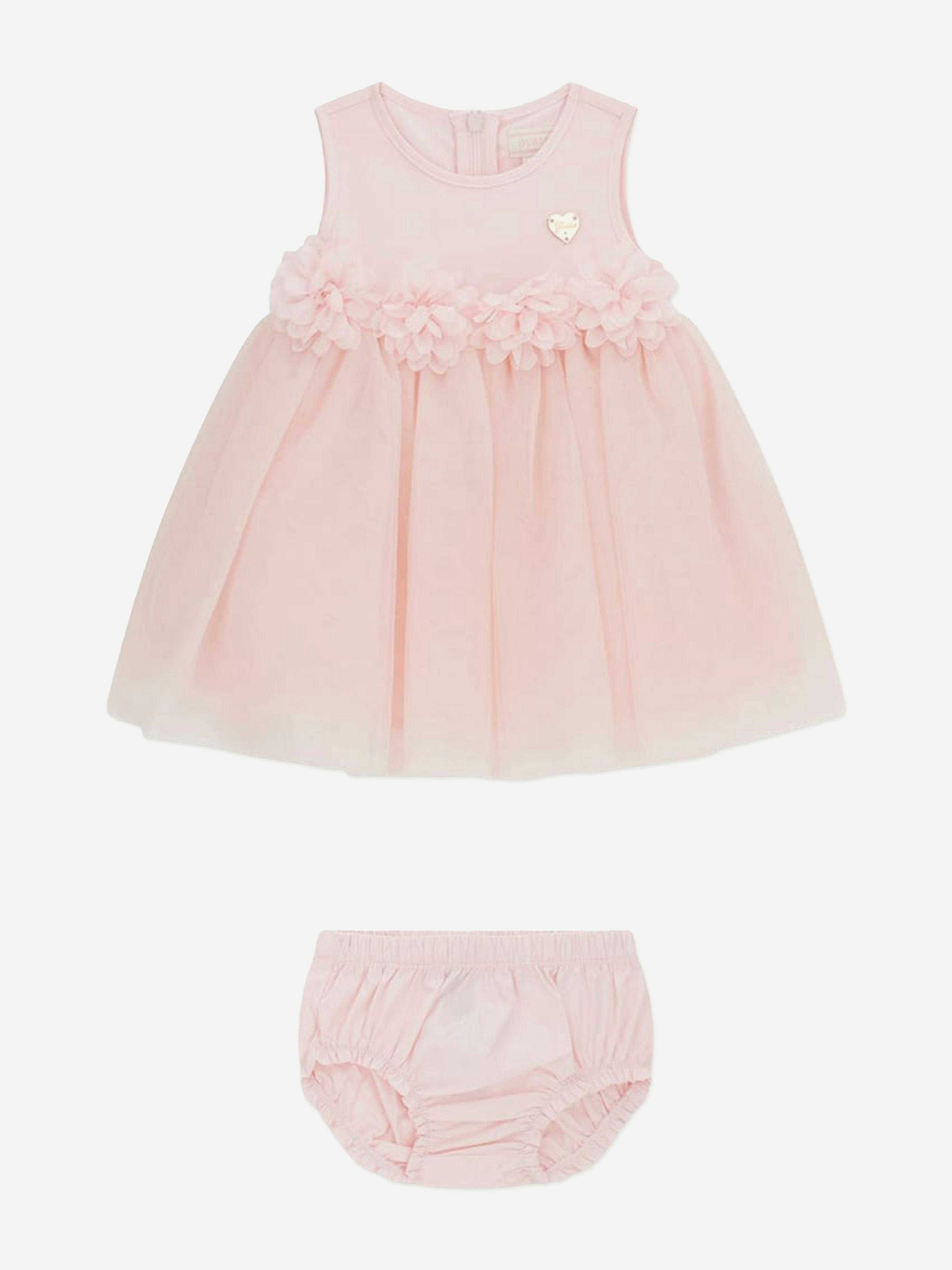 Guess Women's Pink Baby Girls Tulle Dress With Knickers In - 18 Mths