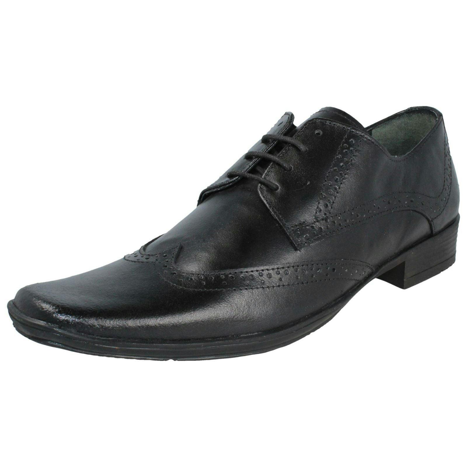 Lambretta Men's Black Lace Up Formal Shoes Blaine - Uk 11