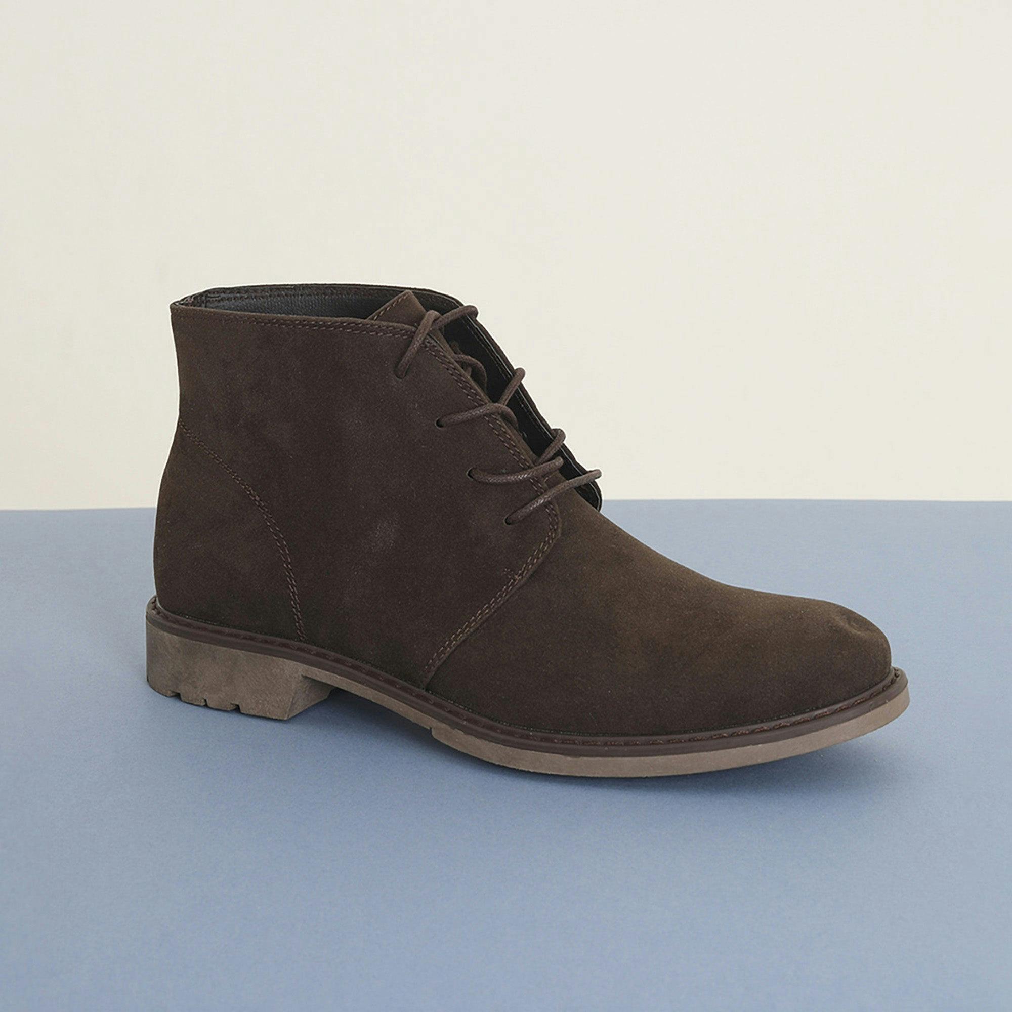 Brave Soul Men's Dark/Brown Faux Suede Lace Up Desert Boot - 11