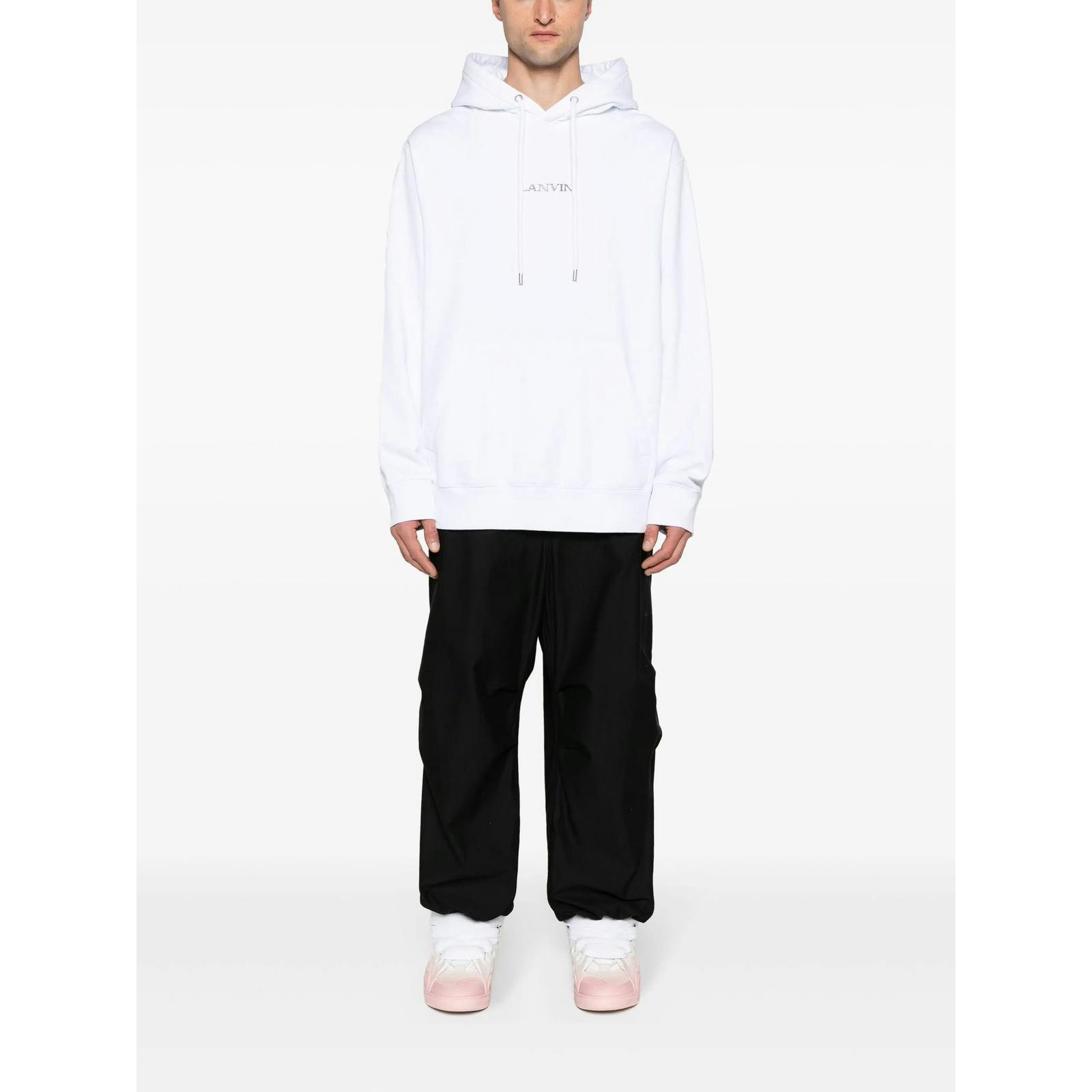 Lanvin Unisex White Logo Loose Fit Hoodie In - S