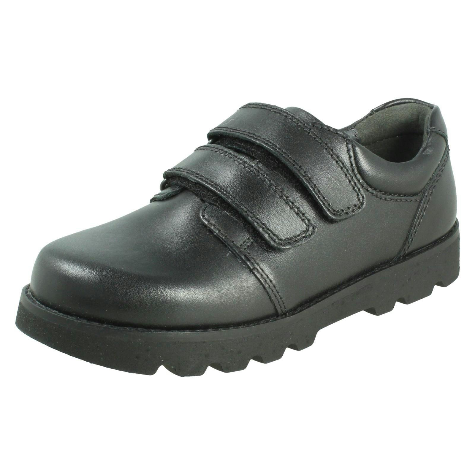 Start-Rite Boys Black Hook & Loop School Shoes Parker - Leather - Uk 11 Child