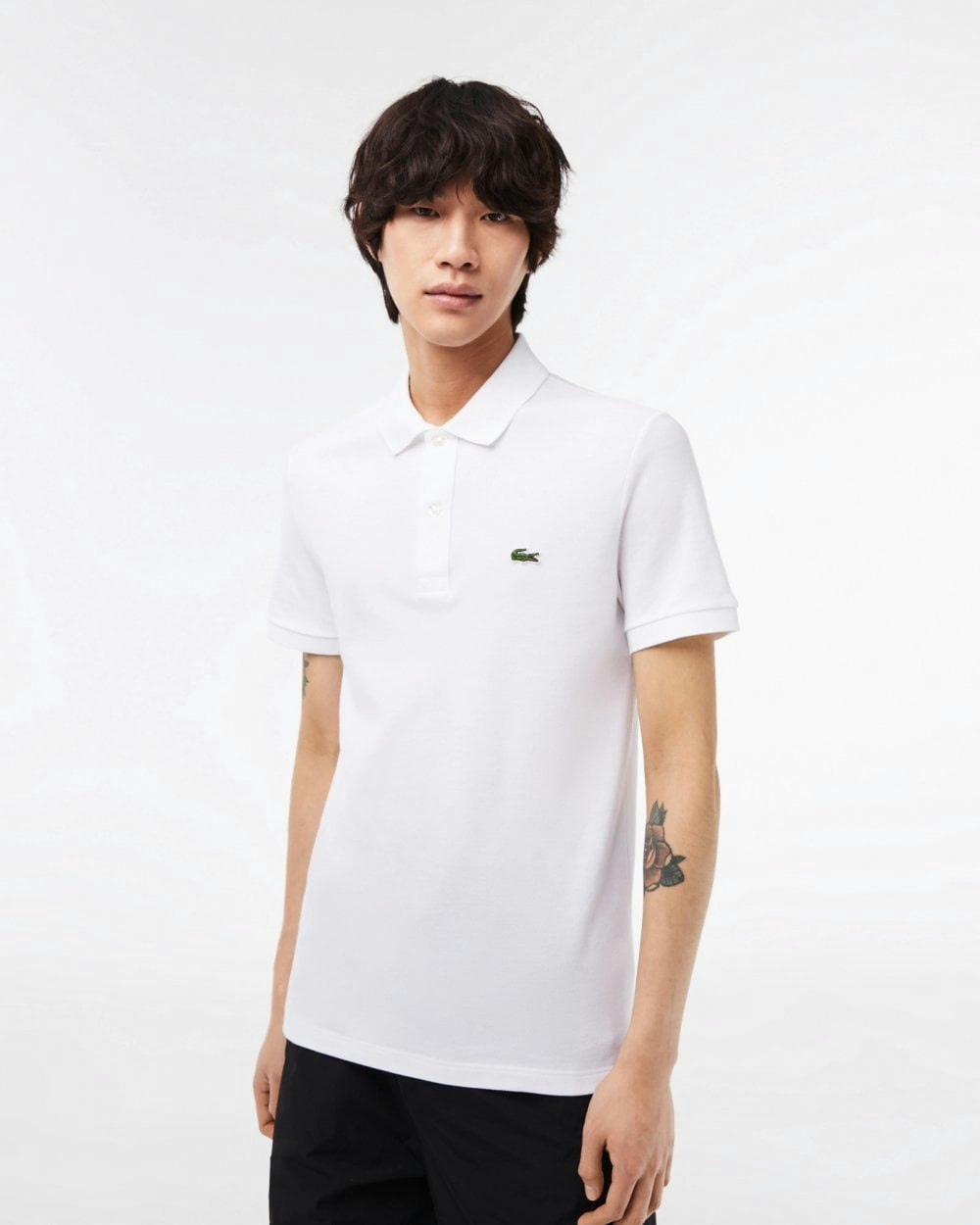 Lacoste Men's White Original L.12.12 Slim Fit Petit Piqué Cotton Polo Shirt - 001 - 001 - M