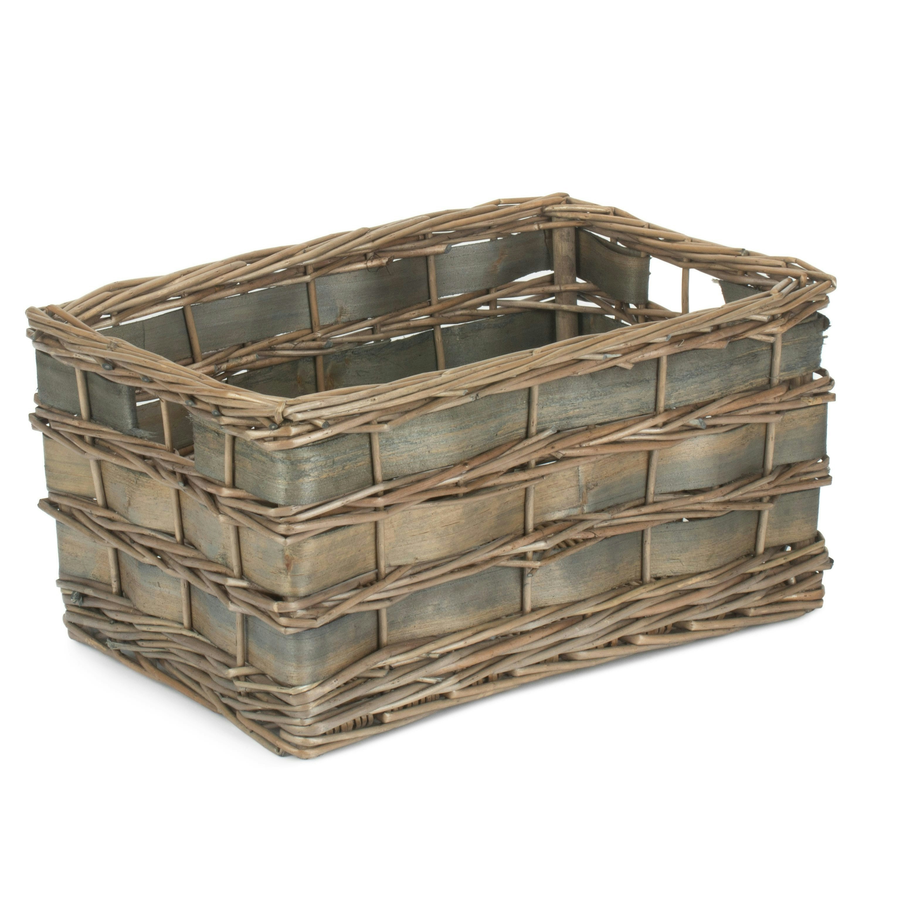Red Hamper Red/Grey Hamper Unlined Scandi Storage Basket - Medium