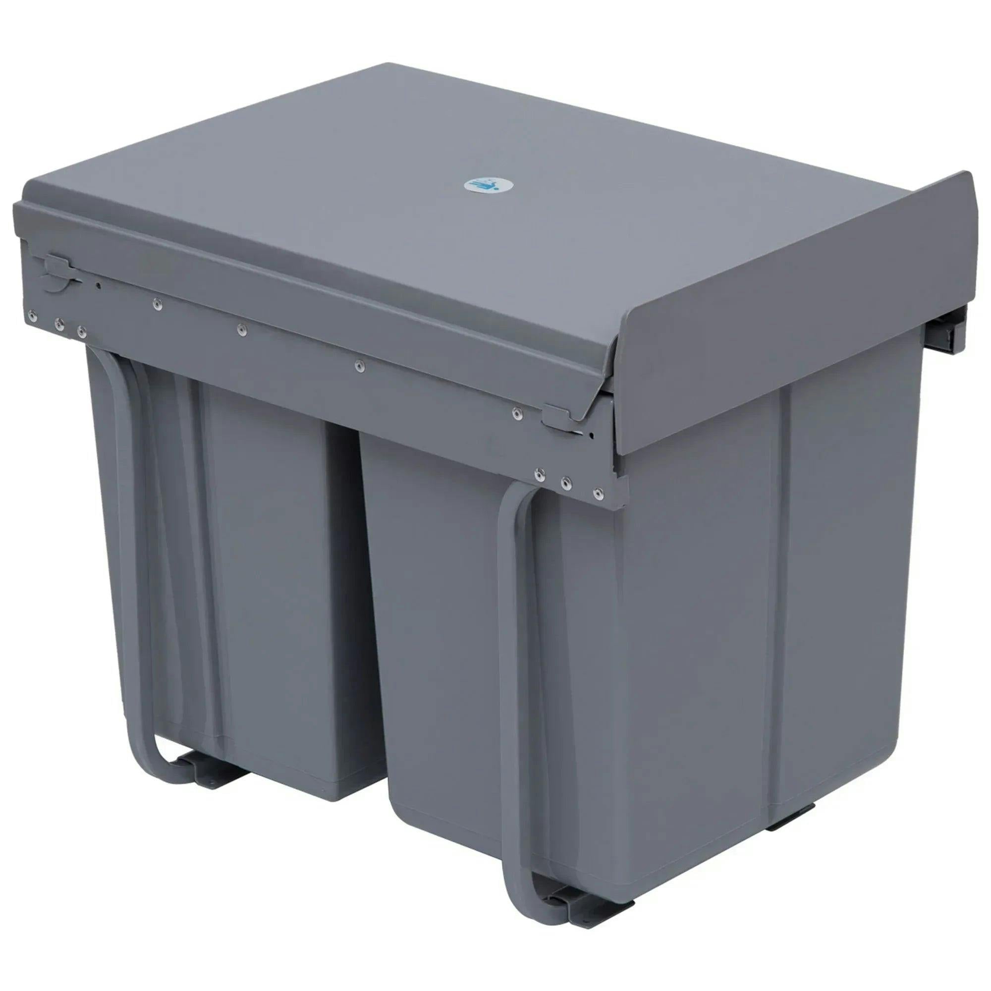 HOMCOM Waste Bin 40L Kitchen Waste Dust Touchless in Grey - Image 6