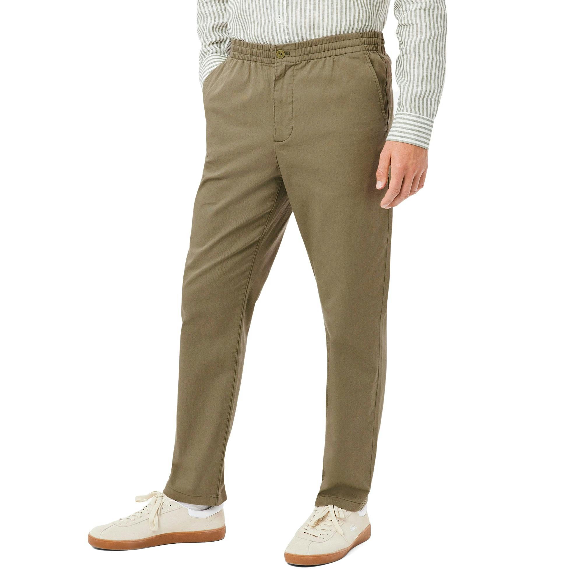 Lacoste Green Xh0062 Relaxed Chino Pant - Khaki - Small