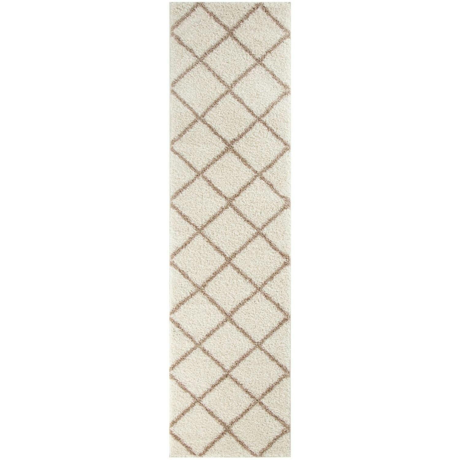 The Rugs Ivory Moroccan Shaggy Rug | 530 - 80X300 Cm