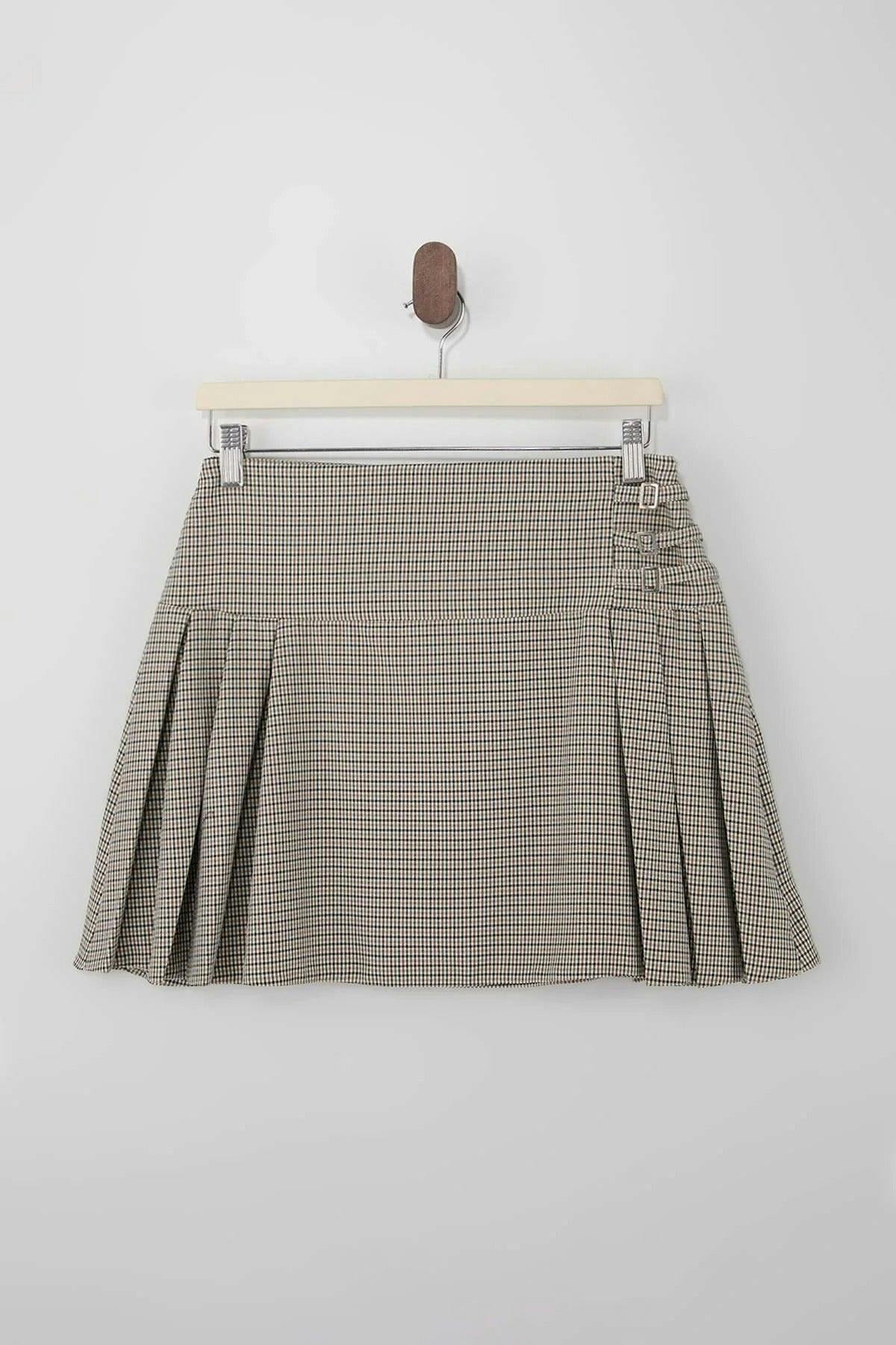 Wovcor Pleat Detail Woven Mini Skirt - Multi - 14
