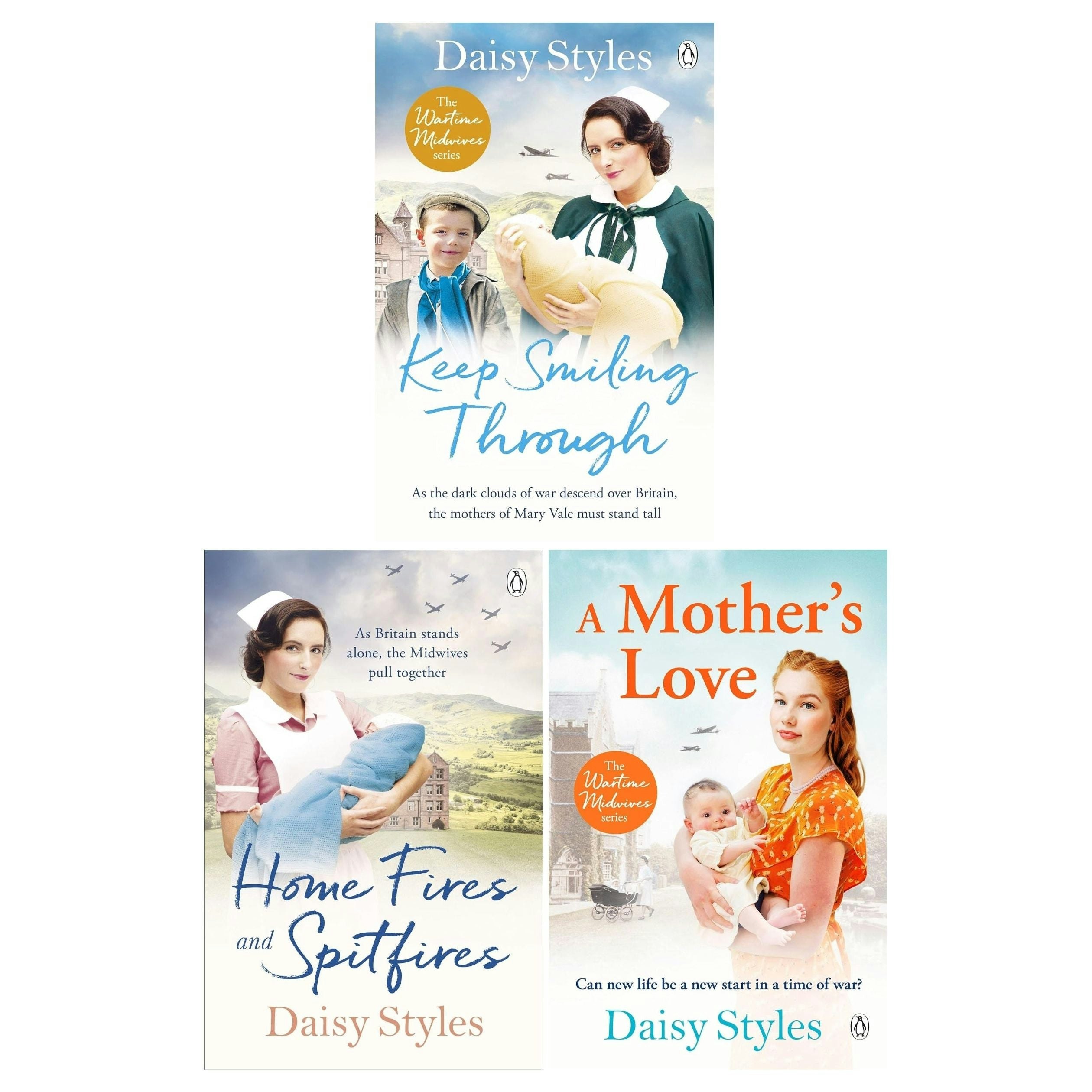 Penguin Women's Daisy Styles Wartime Midwives A Mother's Love, Home Fires And Spitfires, Keep Smiling Through