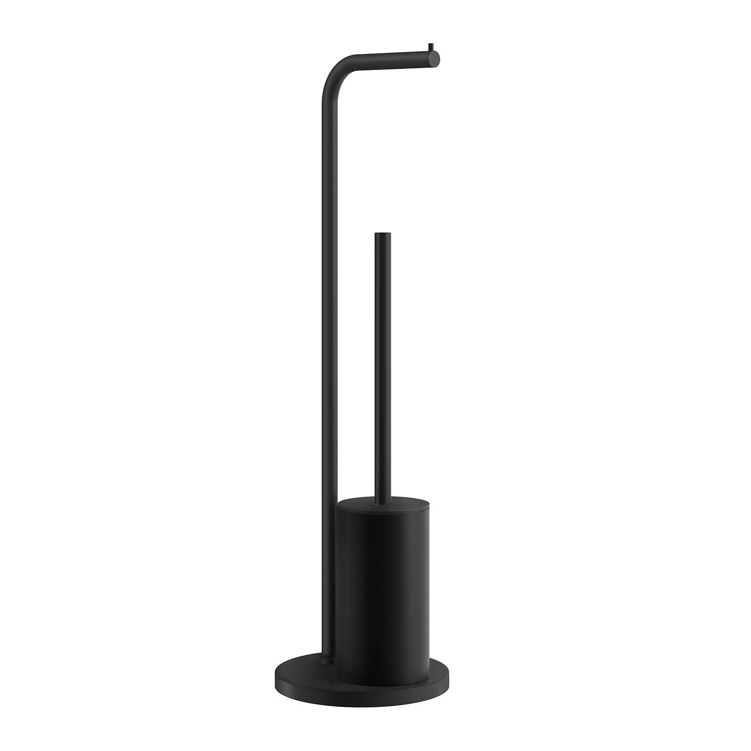 Beslagsboden Black Steel Freestanding Toilet Roll And Toilet Brush Holder