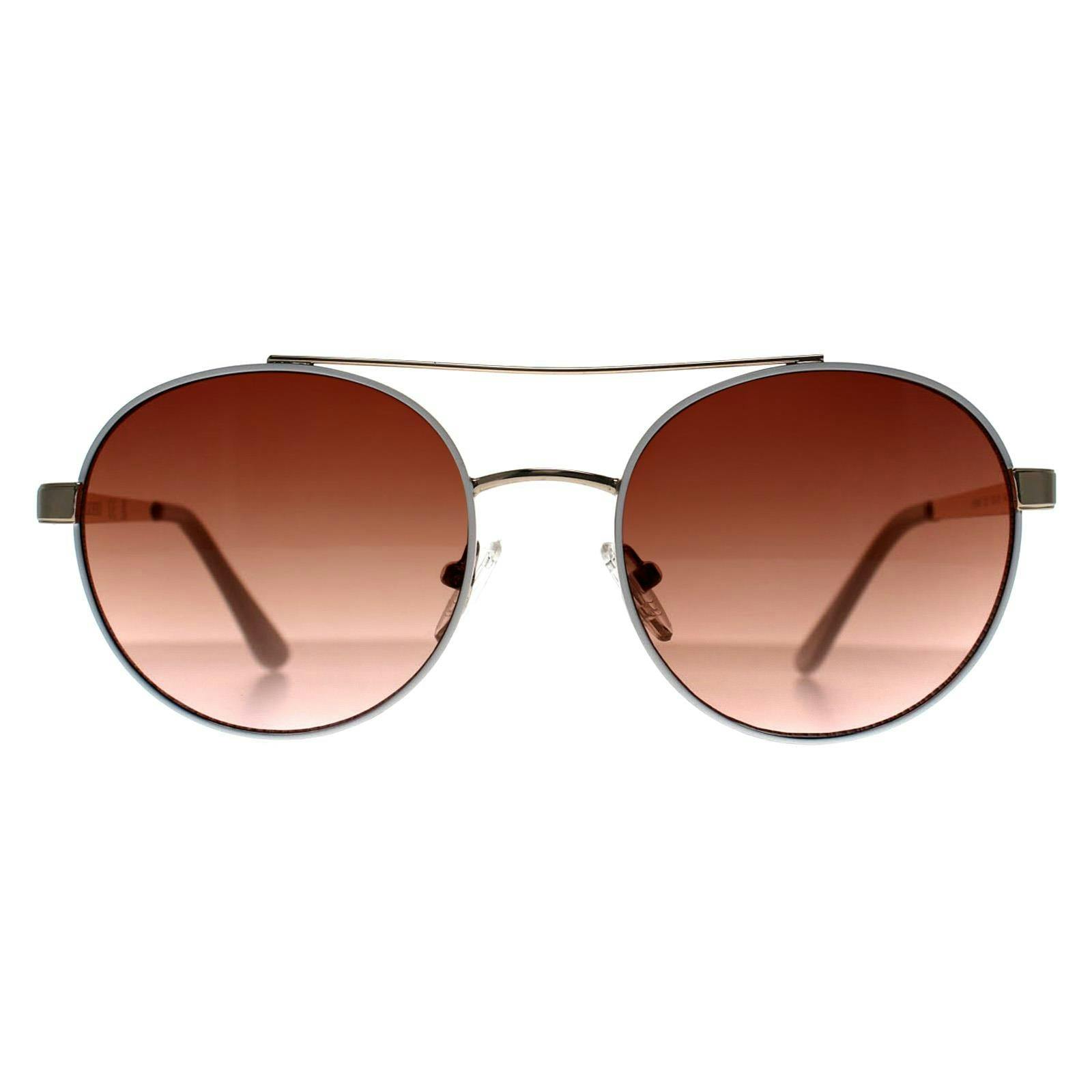 Guess Women's Gold/White/Brown Sunglasses Gf0367 32T Gradient