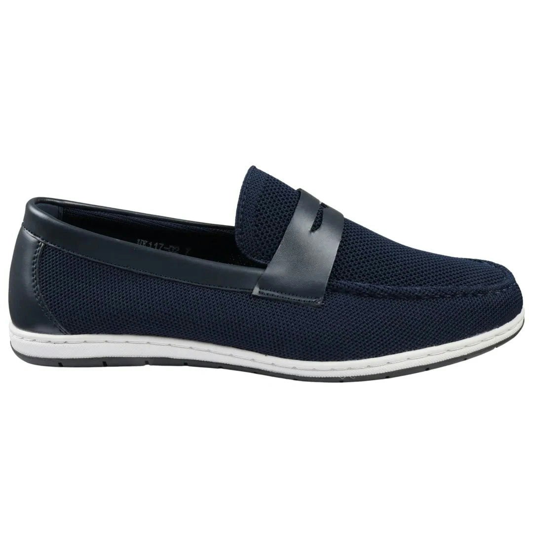 Dolcetto Men's Lightweight Breathable Loafer Shoes - Navy - Uk 9