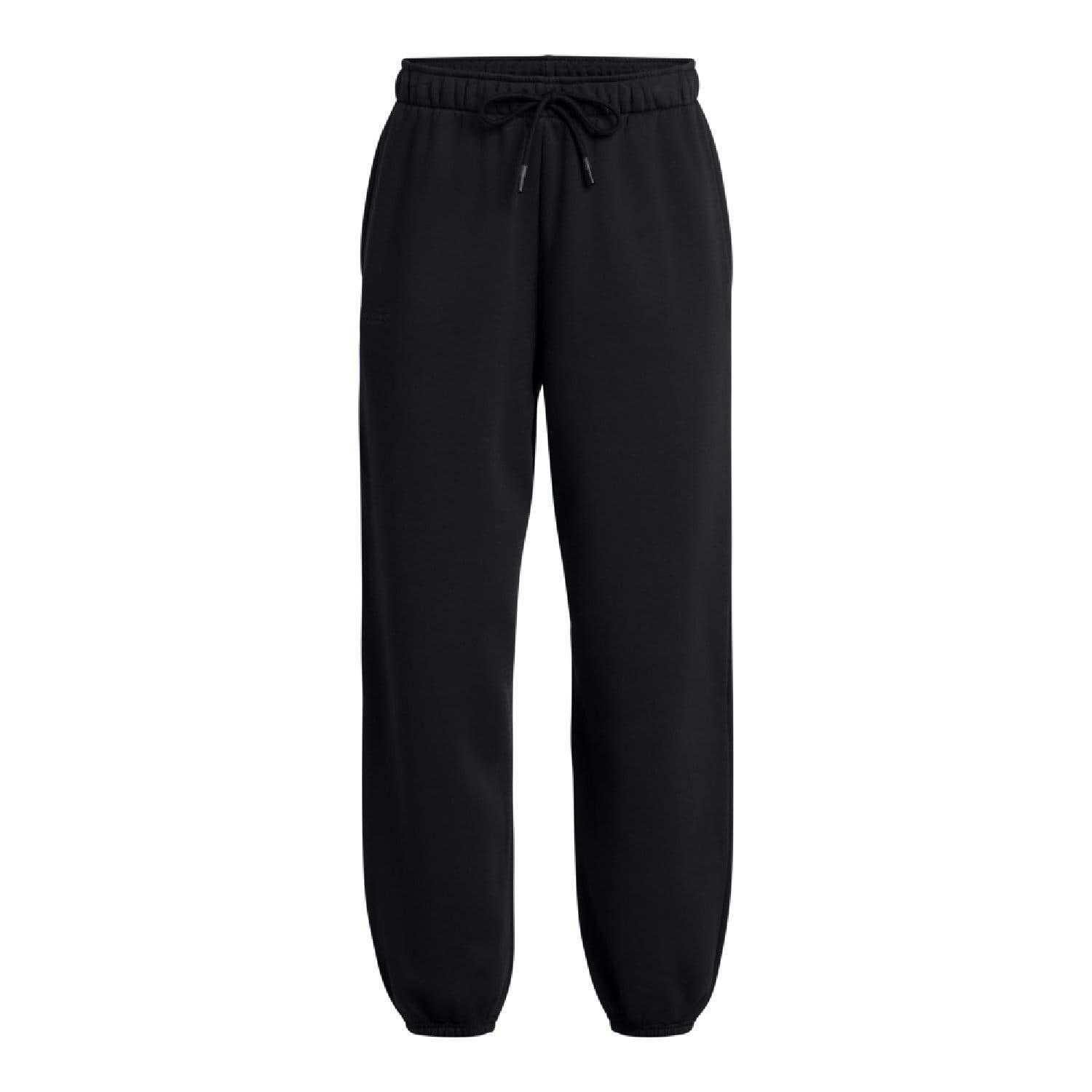 Under Armour Women's Black Wordmarks Fleece Icon Oversized Jogging Bottoms - S - 80% Cotton/20% Polyester