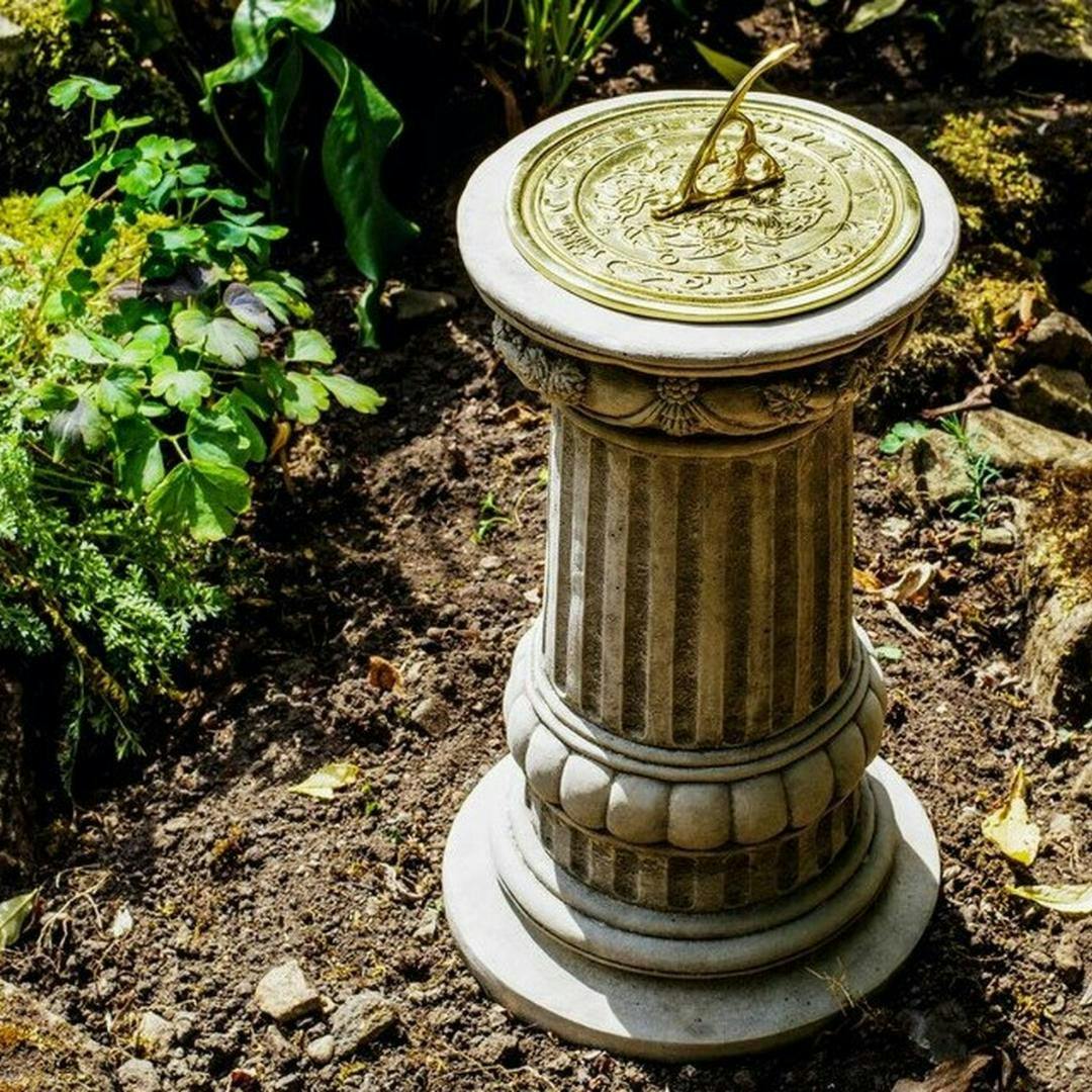 Rackhams Victorian Style Medium Size Sundial On Highly Decorative Column