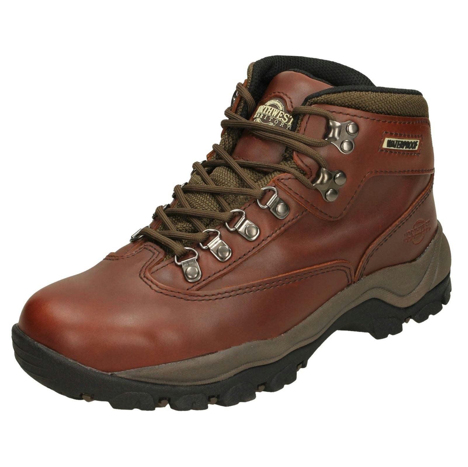Northwest Territory Women's Brown Leather Hiking Walking Waterproof Ankle Boots Peak - Uk 6