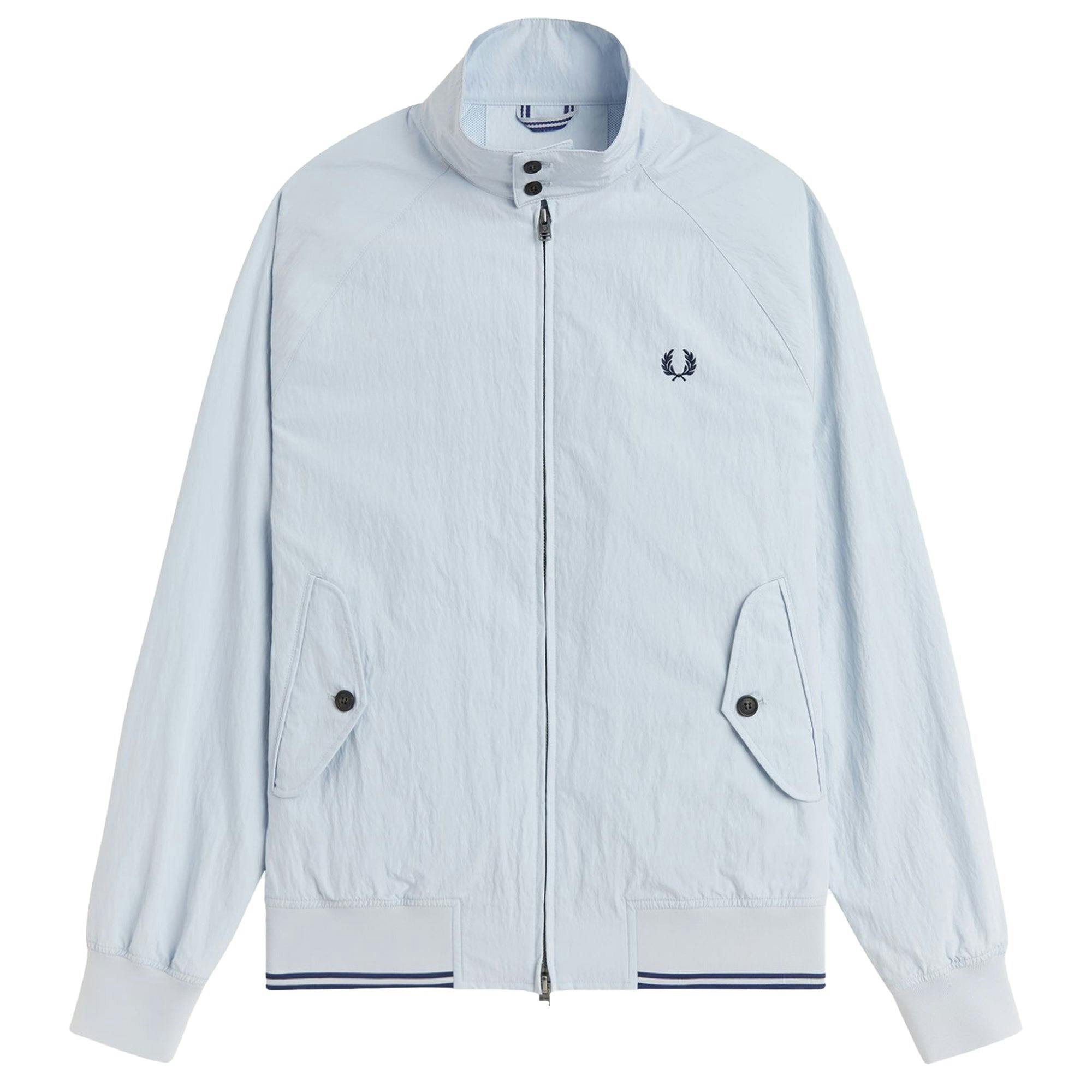 Fred Perry Blue Crinkle Harrington Jacket Dusky - L