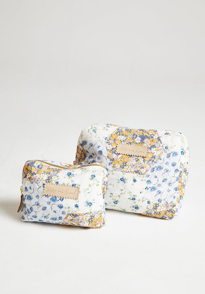 Lily And Lionel Nola Summer Patchwork Print Wash Bag In Multi