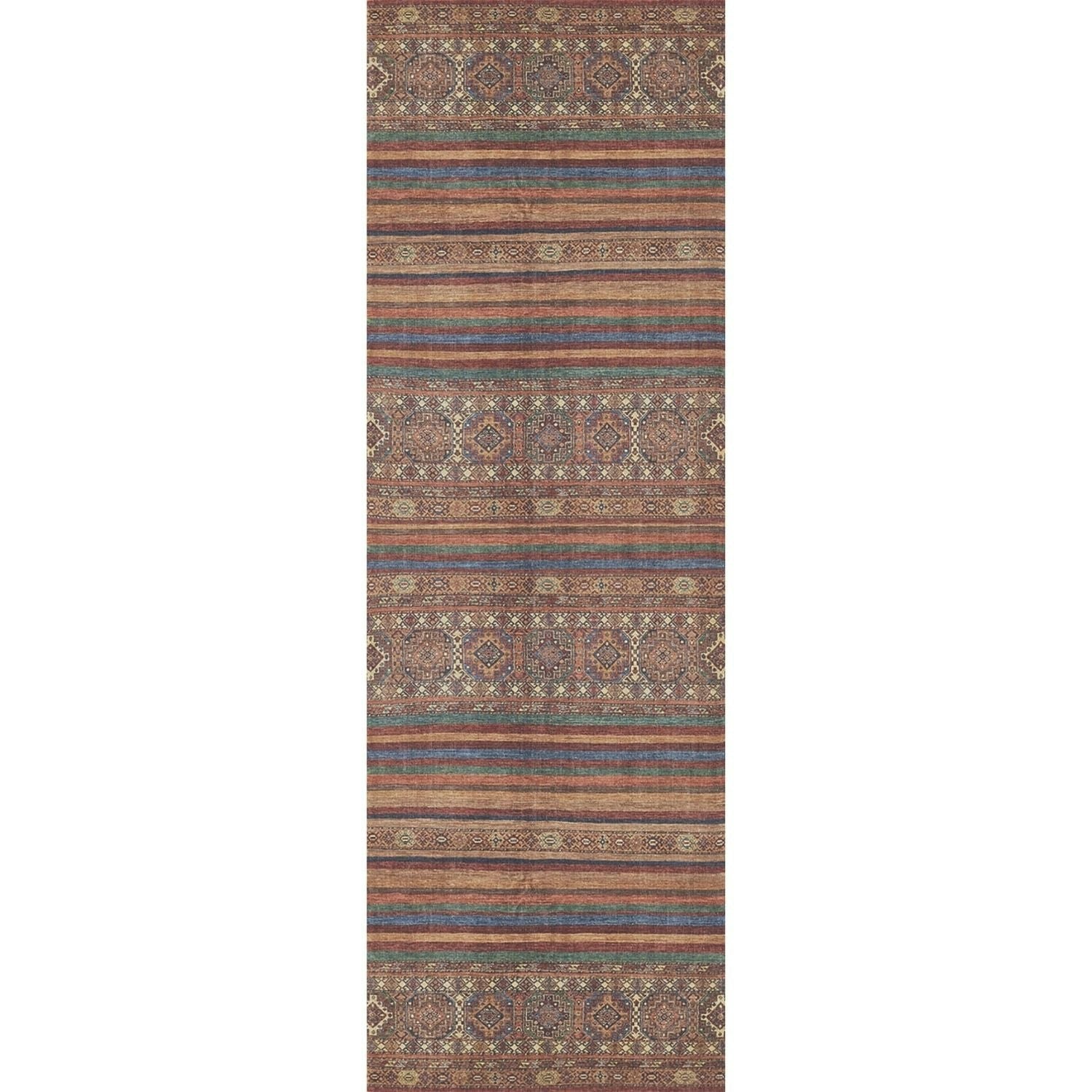 Rackhams Brown Washable Persian Zahra Classic Rug - 60X180 Cm