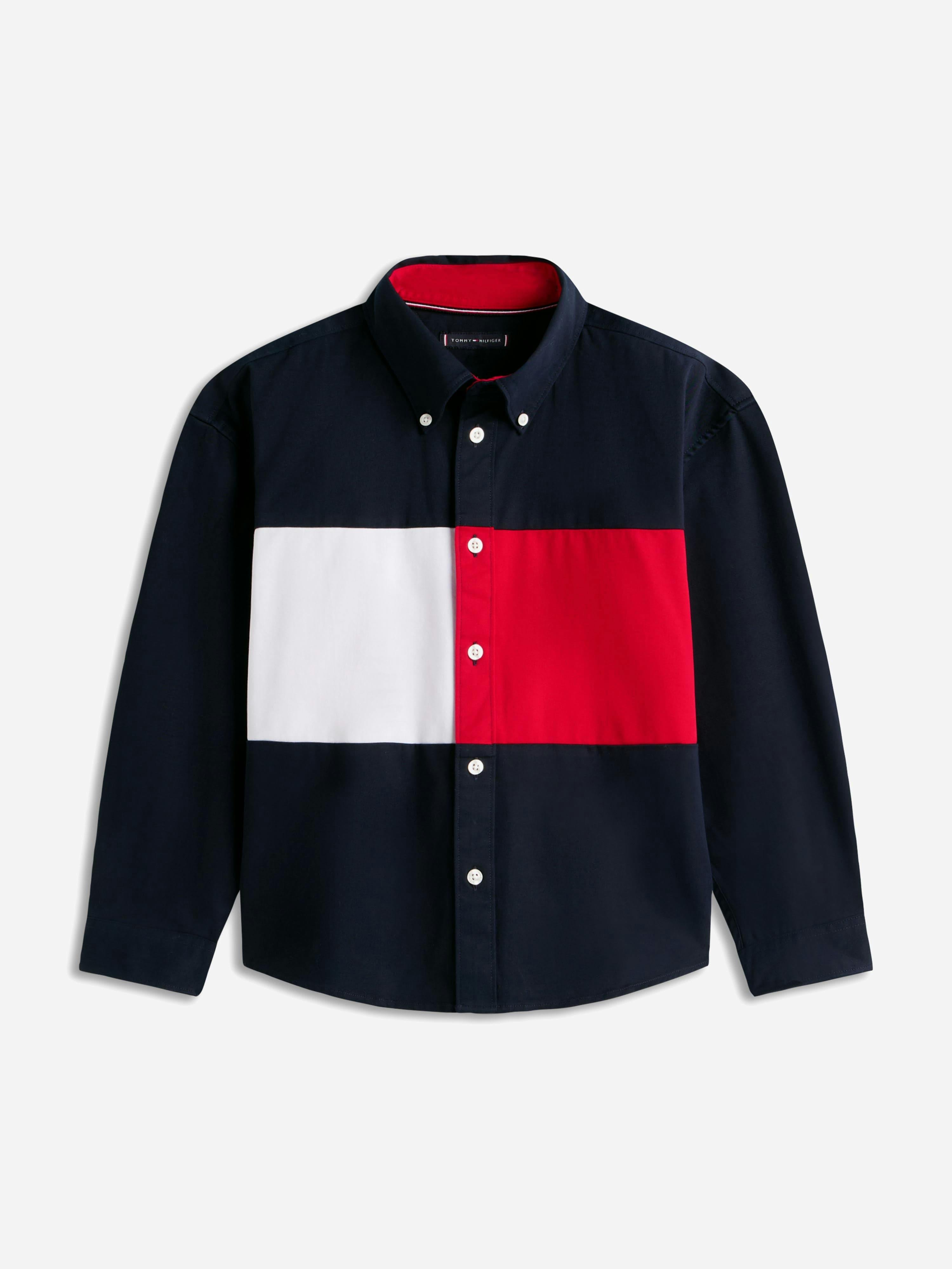 Tommy Hilfiger Boys Heritage Flag Graphic Shirt In Navy - Navy - 14 Yrs