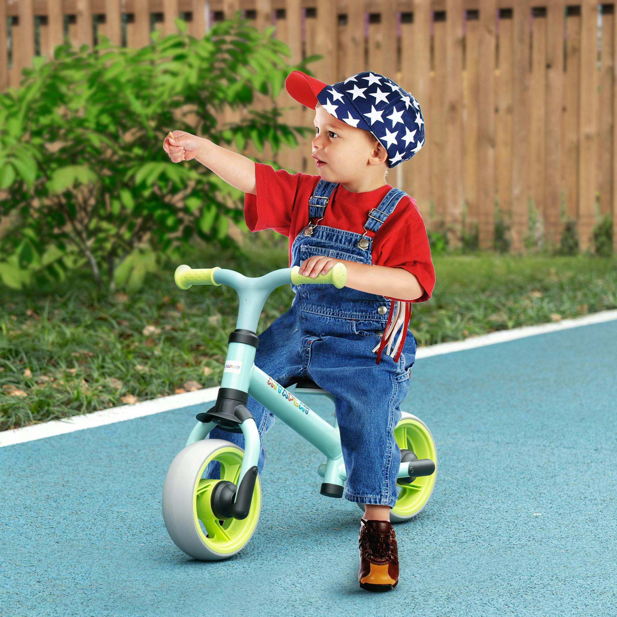 Aiyaplay Green 8" Balance Bike: Lightweight Kids Training Bicycle With Adjustable Seat & Eva Wheels, | Aosom Uk - Image 3