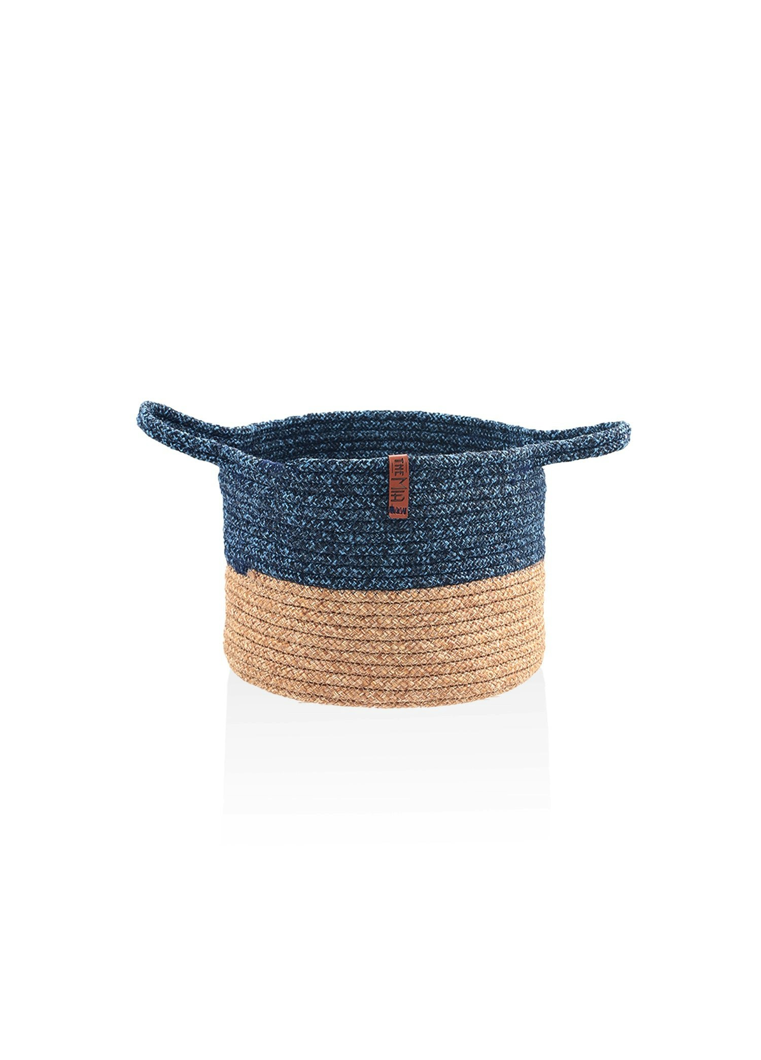 Rackhams Blue Jute Handwoven Storage Basket (Blue)