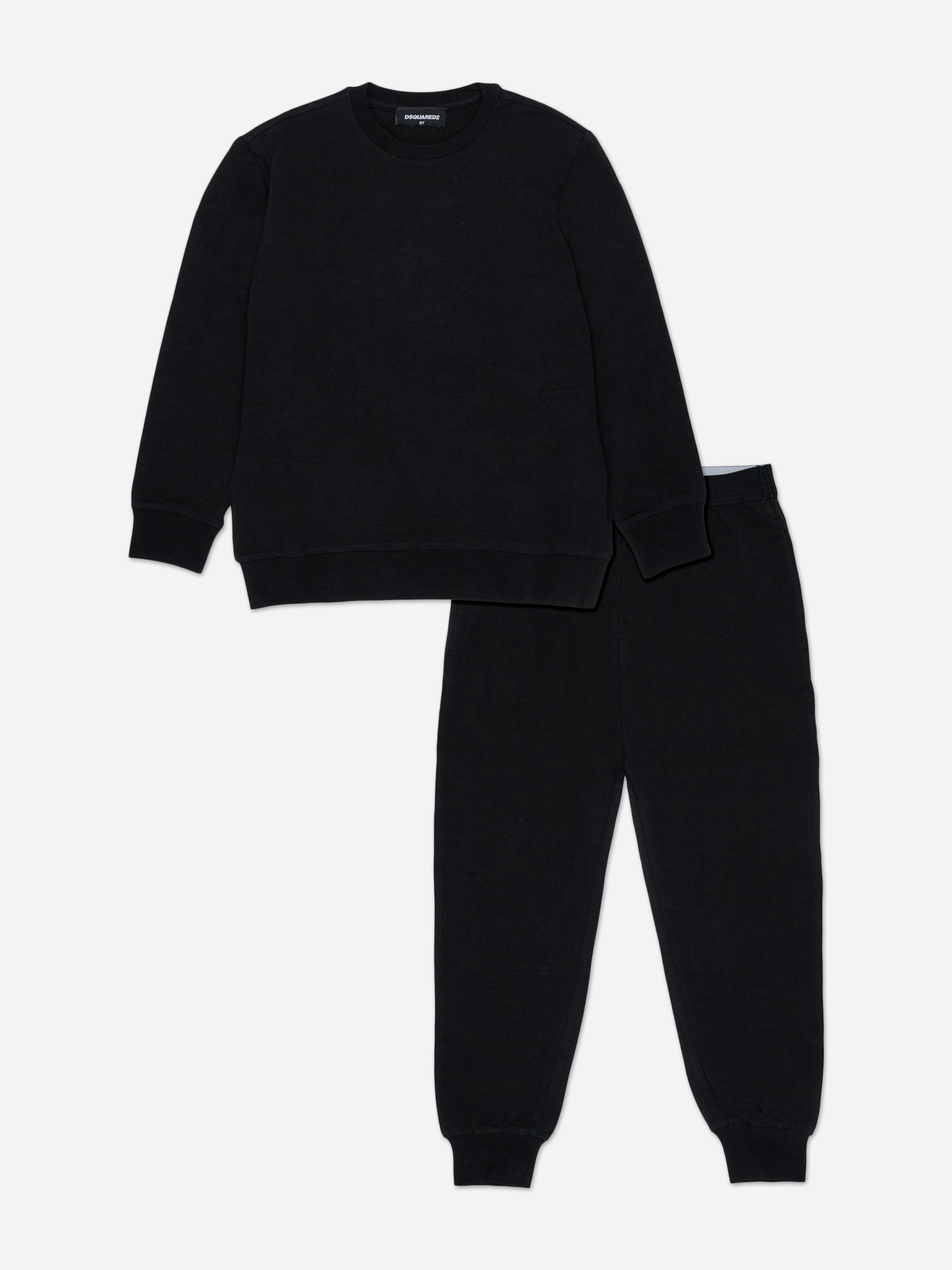 Dsquared2 Kids Boys Black Logo Pyjama Set In - 4 Yrs