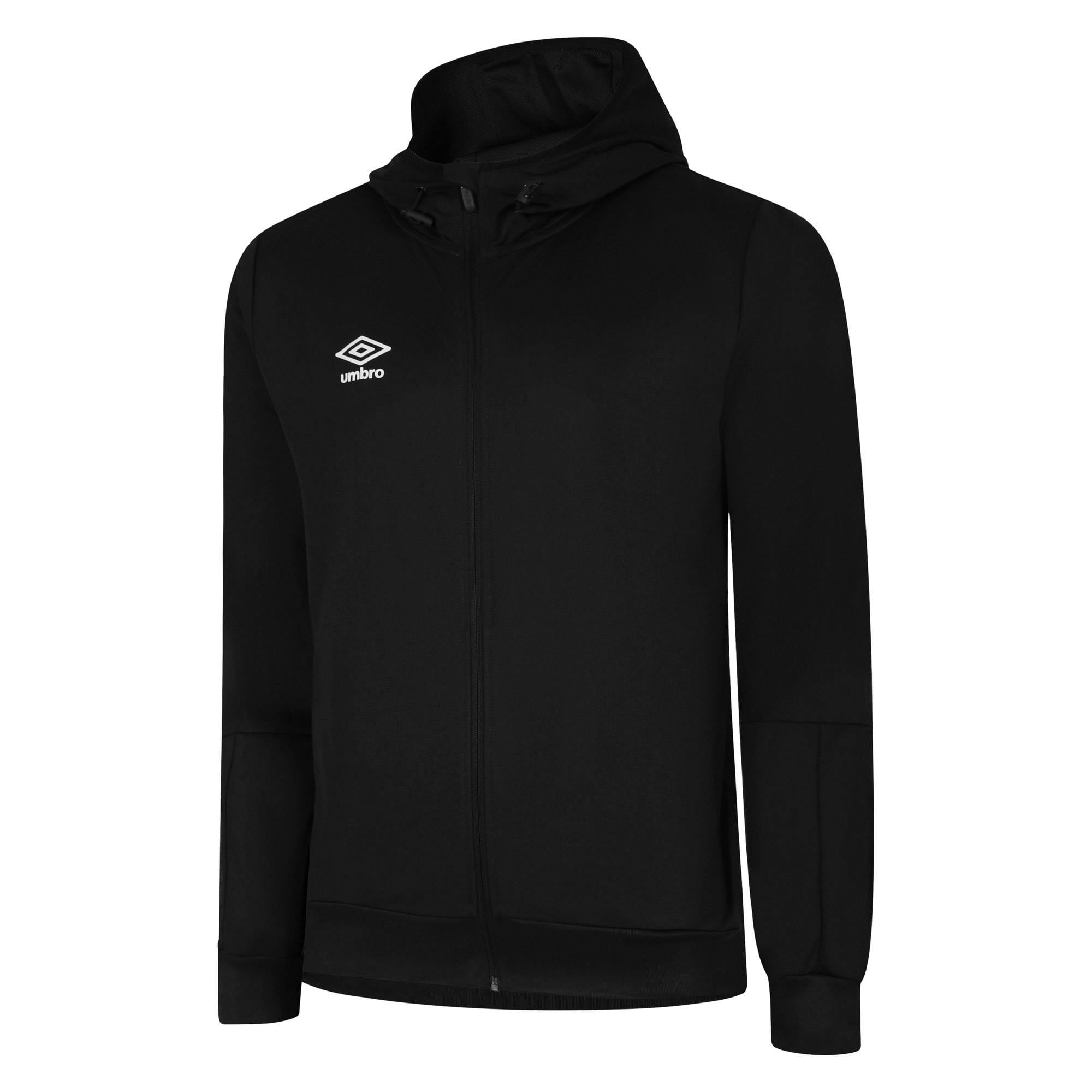 Umbro Men's Black/White Total Training Knitted Full Zip Hoodie - Xxl - 100% Polyester