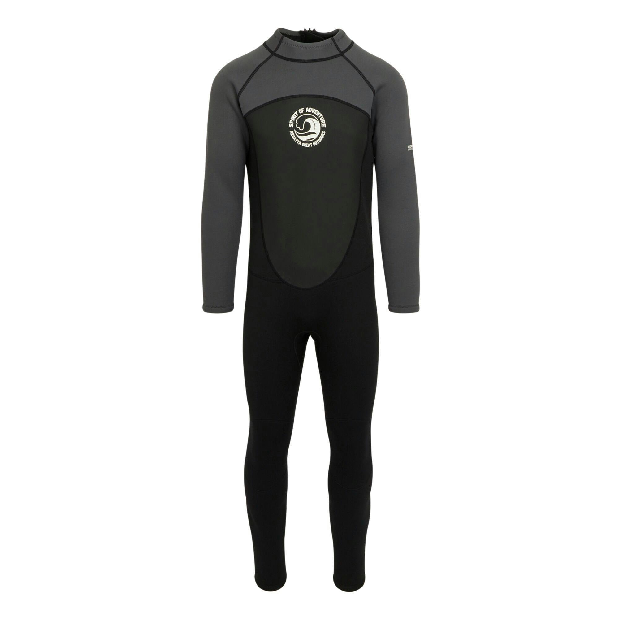 Regatta Men's Black/Dark/Grey Grippy Wetsuit - / Grey/White - M-L - / Grey/White