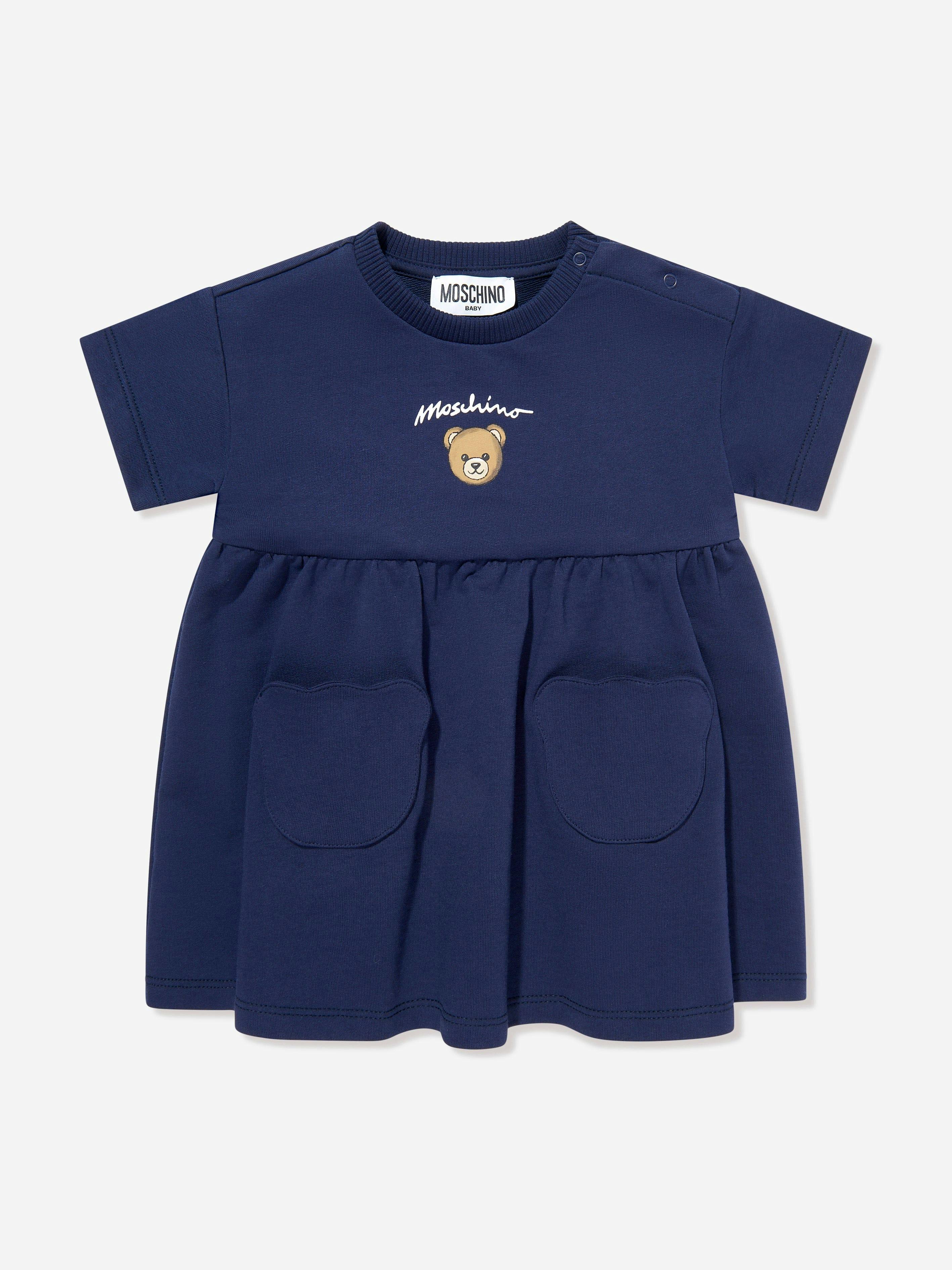 Moschino Kids Girls Moschino Baby Bear Pocket Dress In Navy - Navy - 6 - 9 Mths
