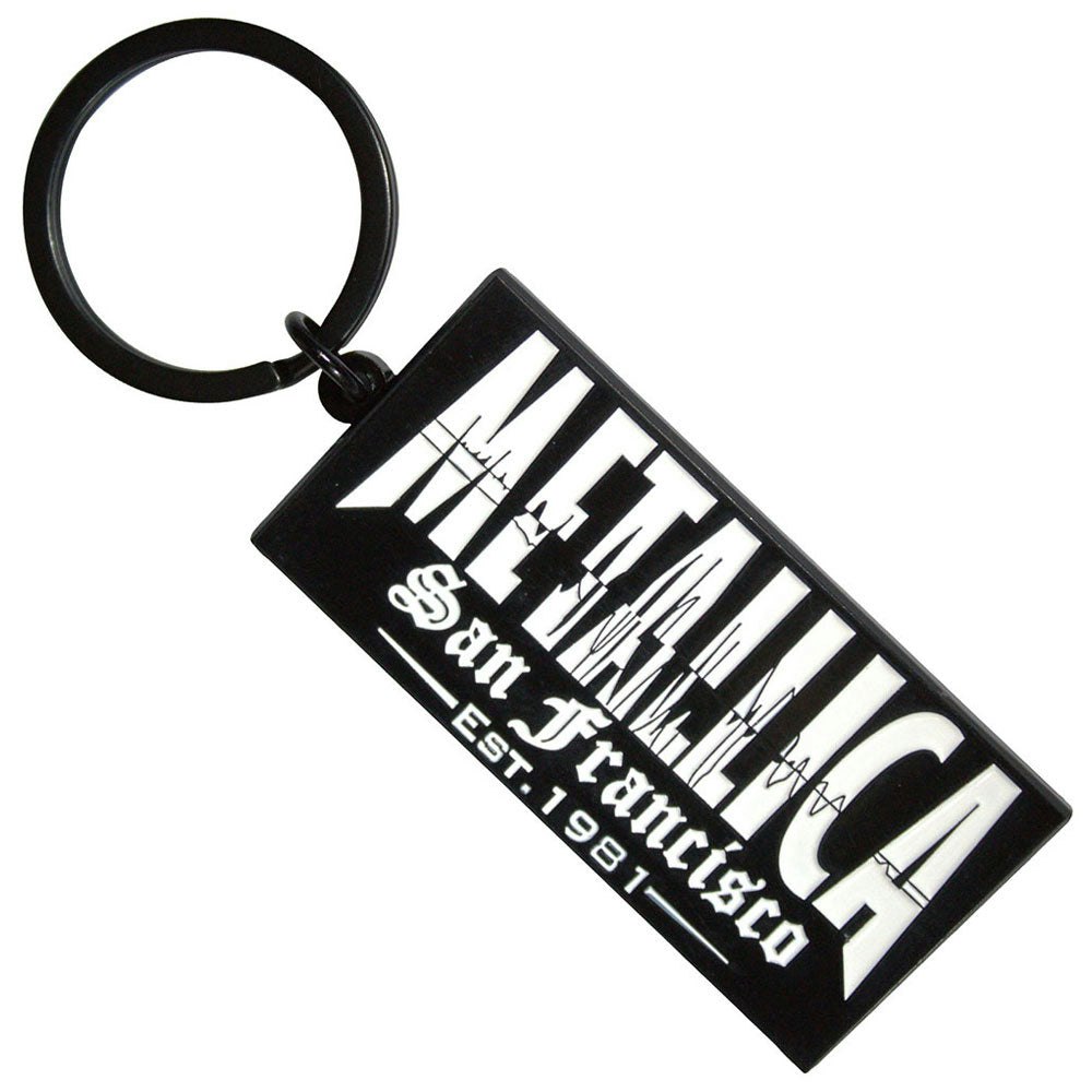 Paradiso Clothing Black/Dark Metallica Quake Band Logo Keyring Keychain