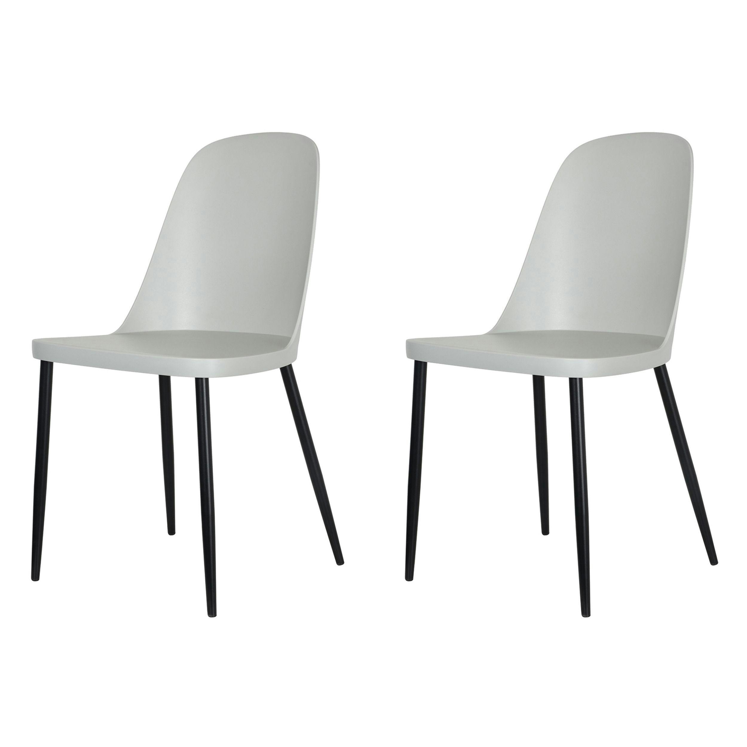 Rackhams Grey Pair Of Aspen Duo Modern Dining Chairs