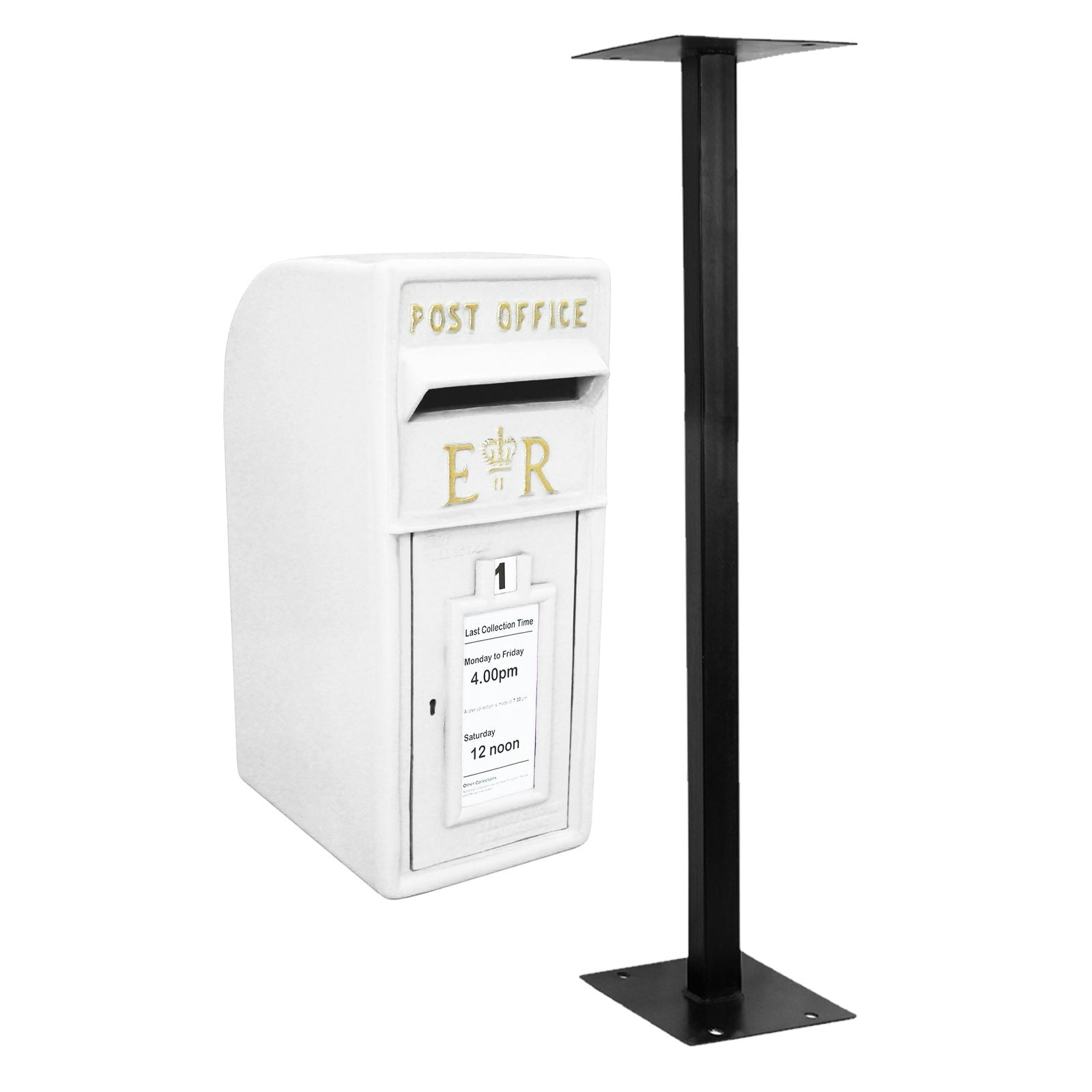 Monstershop White Cast Iron Royal Mail Post Box With Stand