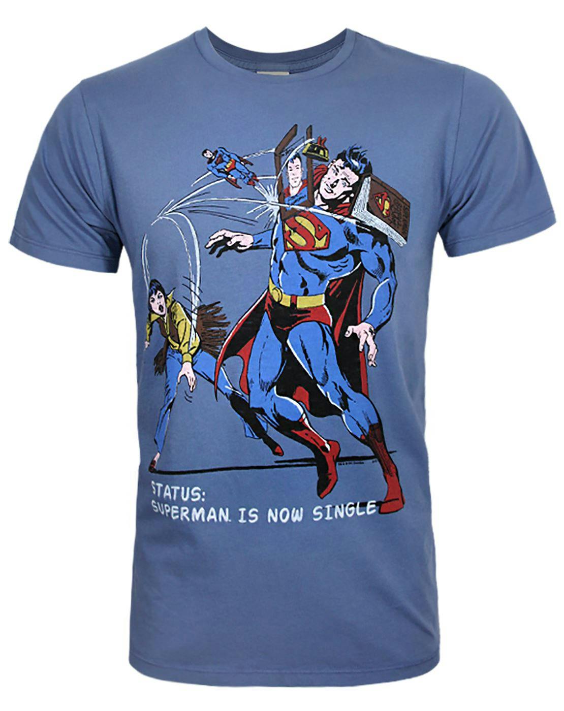Vanilla Underground Men's Blue Junk Food Clothing Superman Short Sleeved T-Shirt - Medium